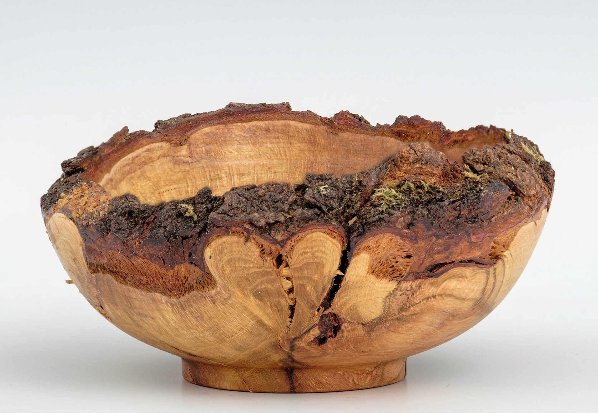 Plum Natural Edge Bowl - Diameter: 3 3/8 inches, Height: 1 5/8 inches (F154)