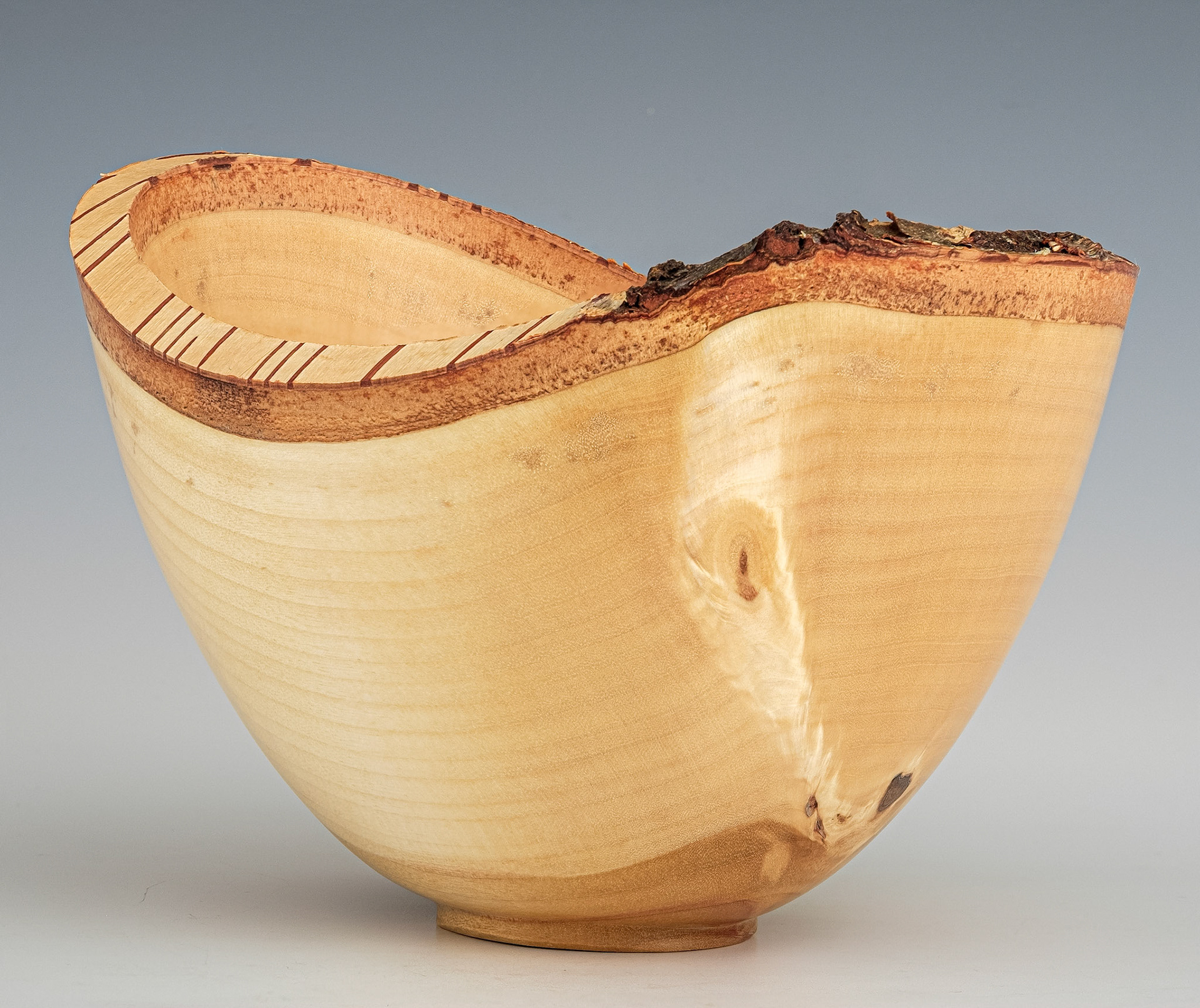 Birch Natural Edge Bowl - Diameter: 7 inches, Height: 4 3/4 inches (J55)