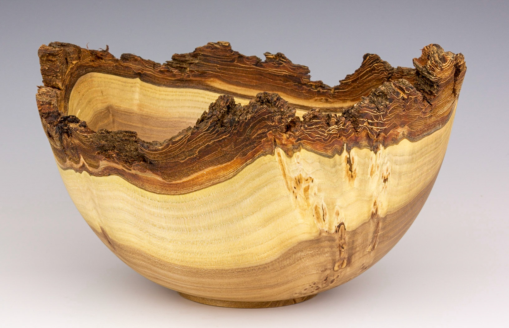 Elm Natural Edge Bowl - Diameter: 10 1/4 inches, Height: 6 1/2 inches (C2)