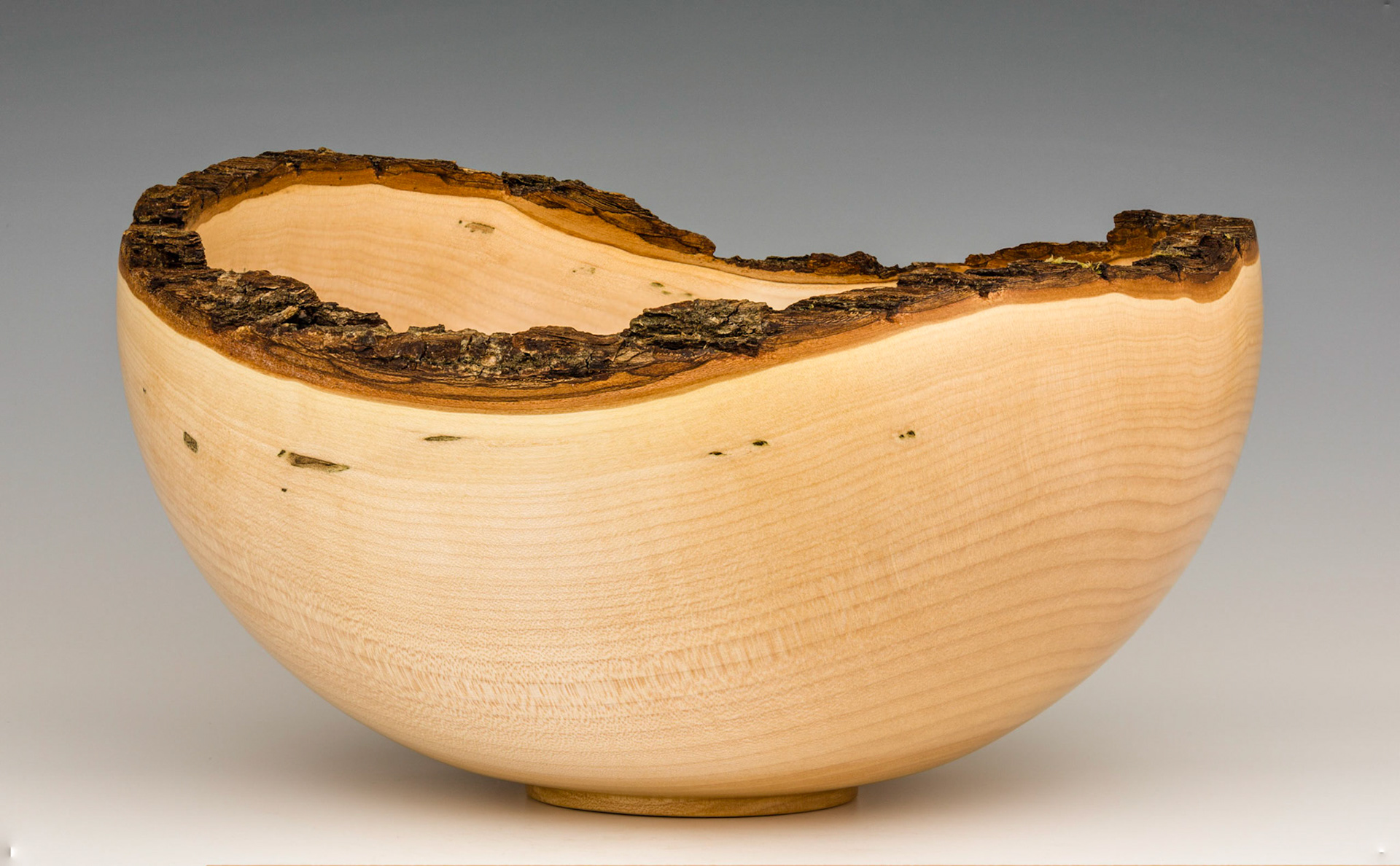 Maple Natural Edge Bowl - Diameter: 9 3/4 inches, Height: 5 1/4 inches (D25)