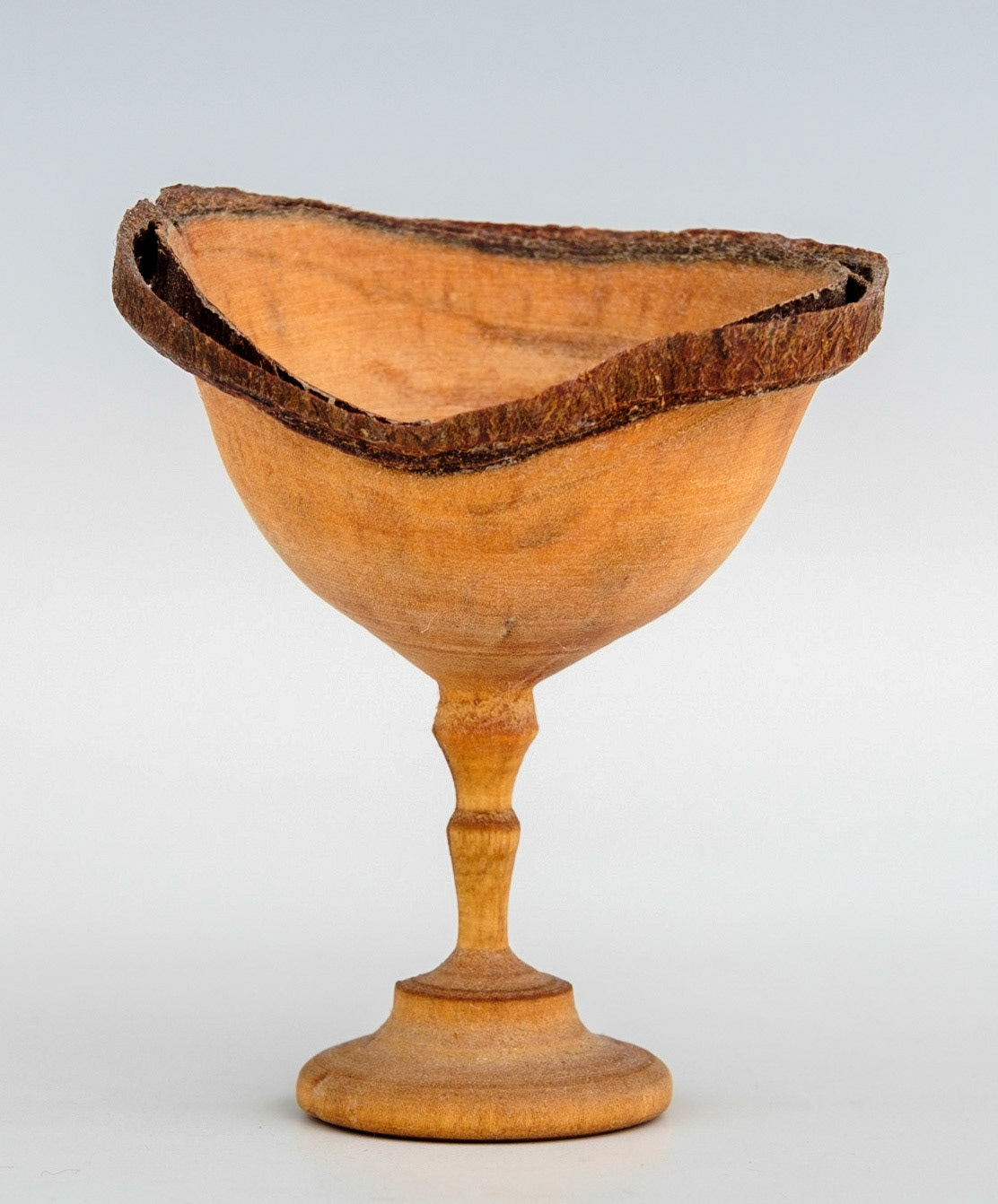 Plum Goblet with Natural Edge -Diameter: 2 1/4 inches, Height: 2 3/4 inches (D138)