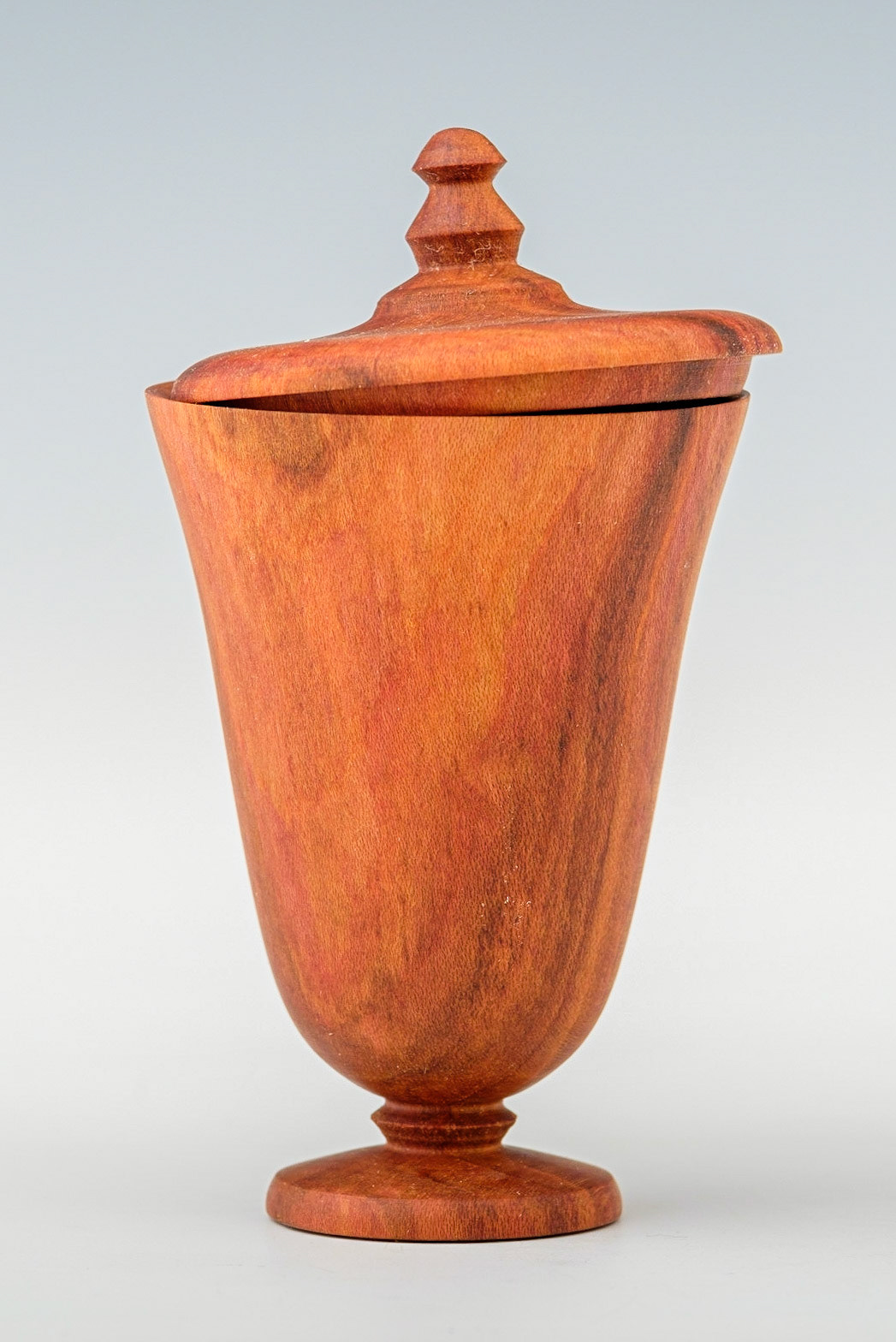 Plum Lidded Box -  Diameter: 2 1/8 inches, Height: 3 7/8 inches (J121)