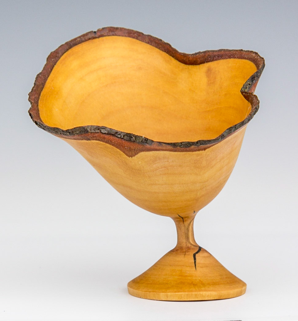 Plum Natural Edge Goblet - Diameter: 4 3/4 inches, Height: 4 1/2 inches (F65)