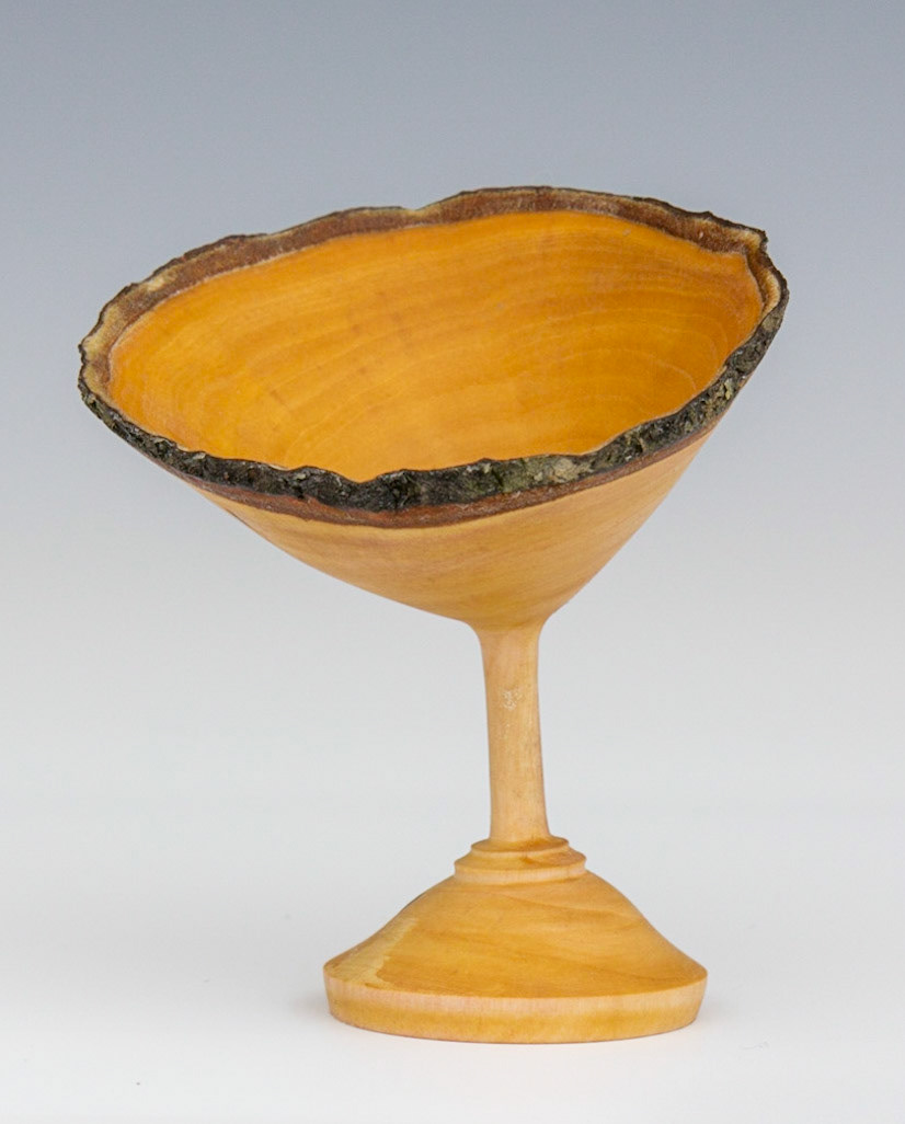 Plum Natural Edge Goblet - Diameter: 3 1/2 inches, Height: 3 inches (F62)