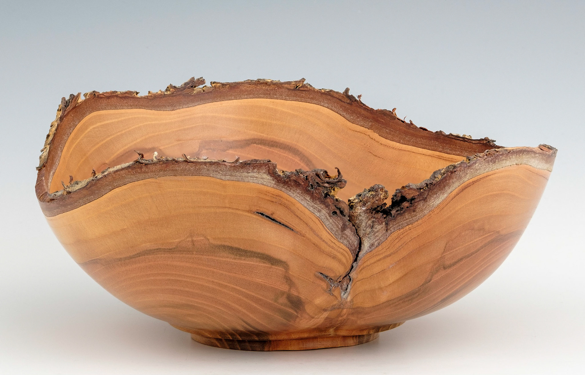 Plum Natural Edge Bowl - Diameter: 9 3/8 inches, Height: 3 7/8 inches (D122)