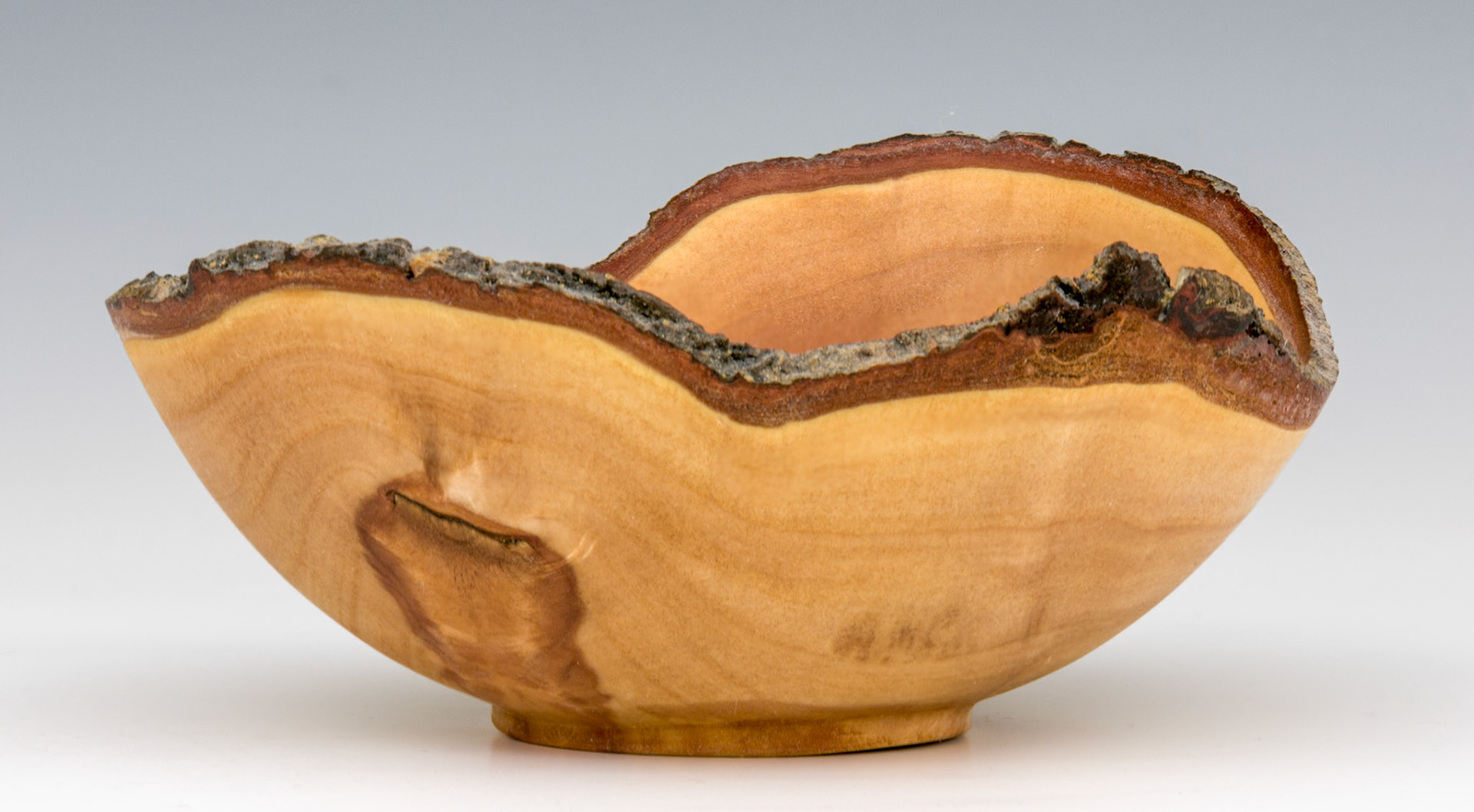 Plum Natural Edge Bowl - Diameter: 6 5/8 inches,  Height: 2 3/8 inches  (F16)