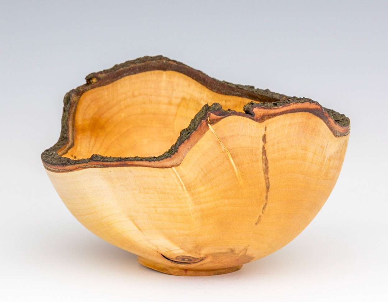 Plum Natural Edge Bowl - Diameter: 6 3/8 inches, Height: 3 3/8 inches (F142)