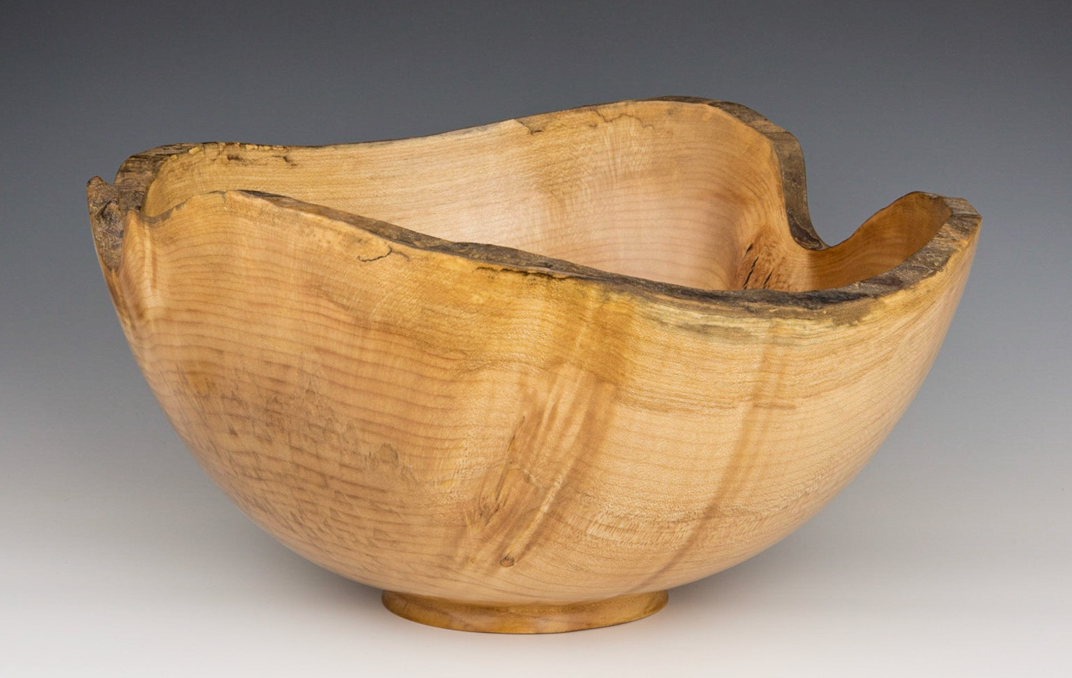 Maple Natural Edge Bowl - Diameter: 14 inches, Height: 7 3/8 inches (A32)
