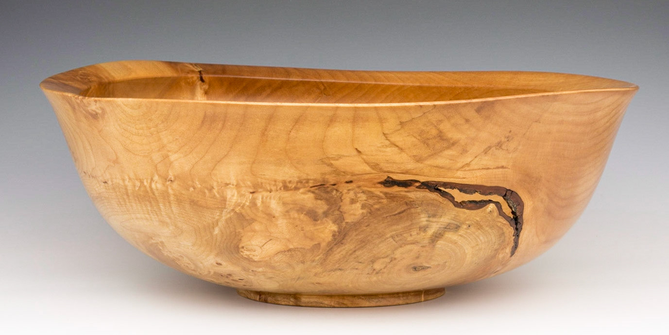 Maple Bowl - Diameter: 16 3/4 inches, Height: 6 1/4 inches (A35)