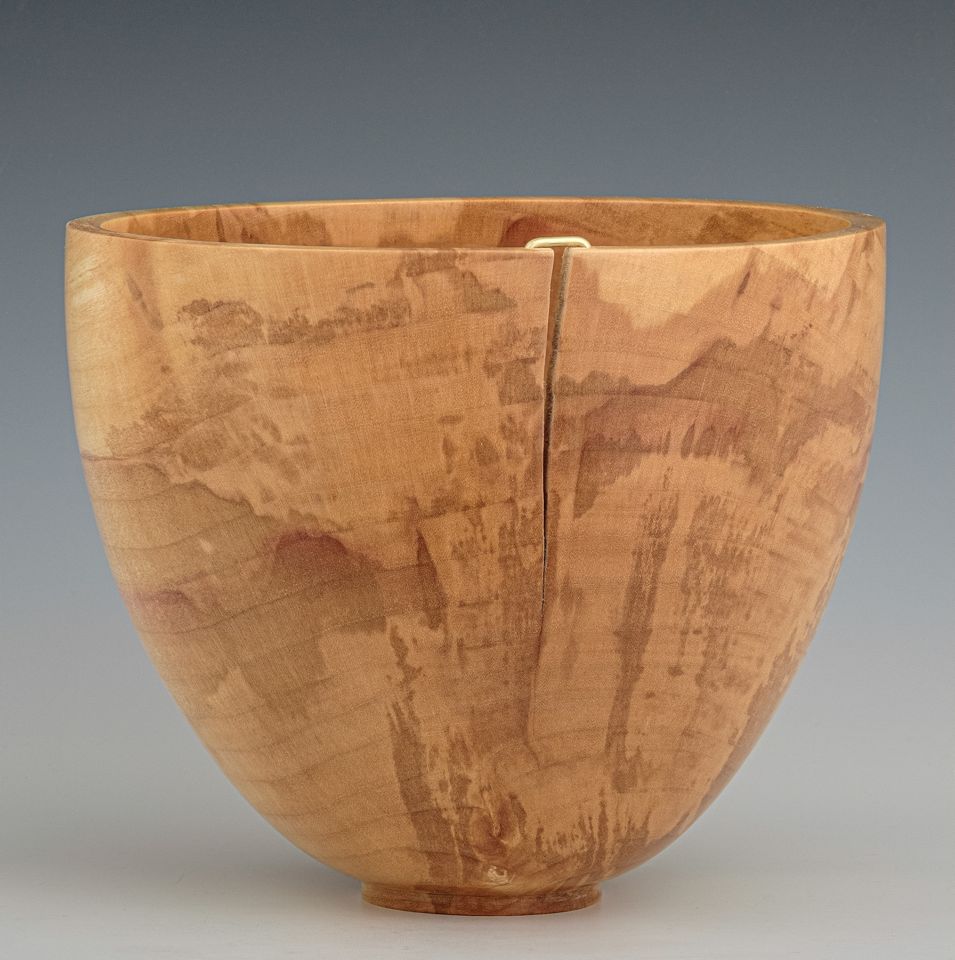 Birch Bowl with Crack - Diameter: 8 inches, Height: 6 1/2 inches (J45)
