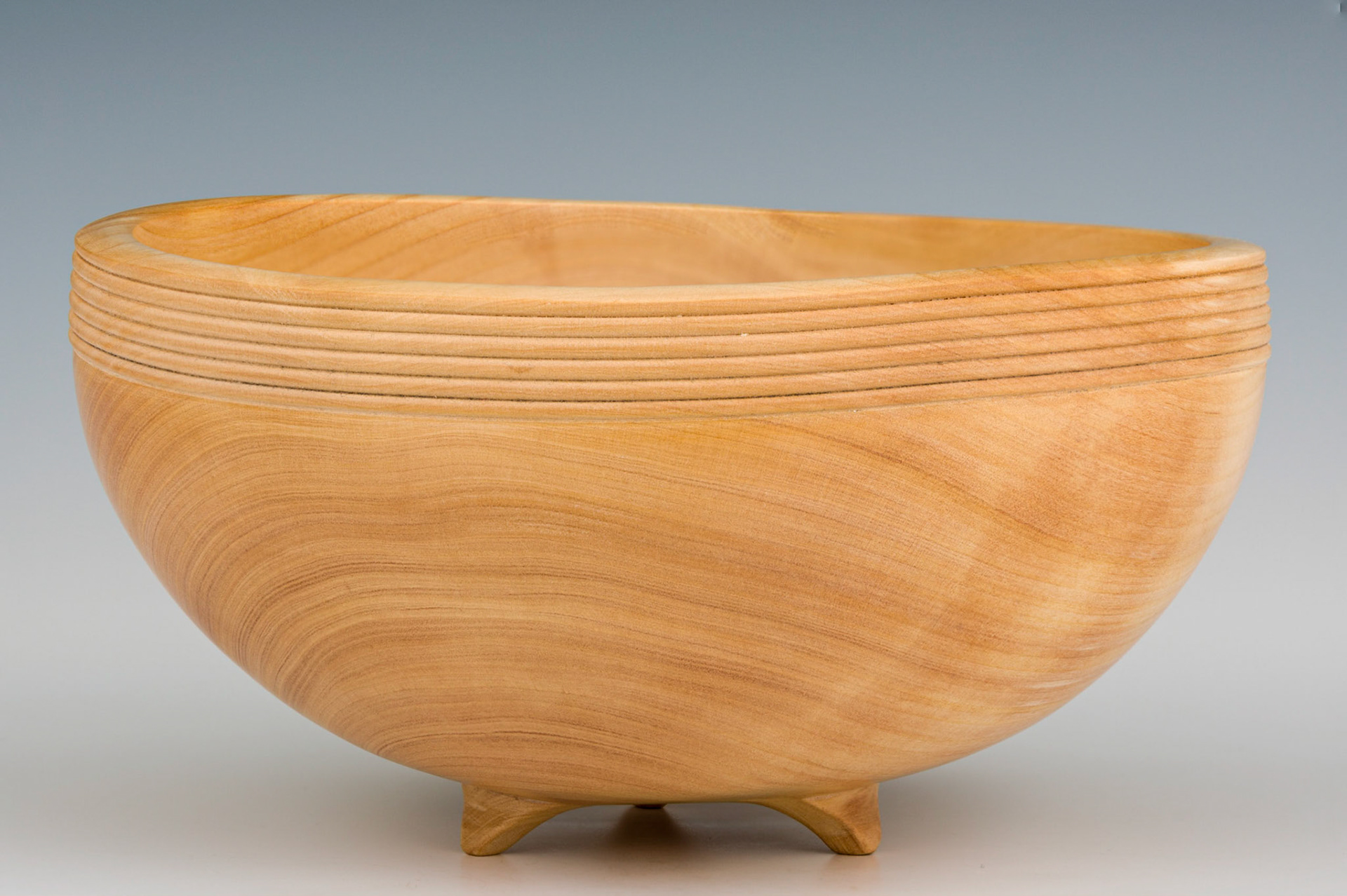Madrone Three Legged Bowl - Diameter: 8 inches, Height: 3 3/4 inches (C114)