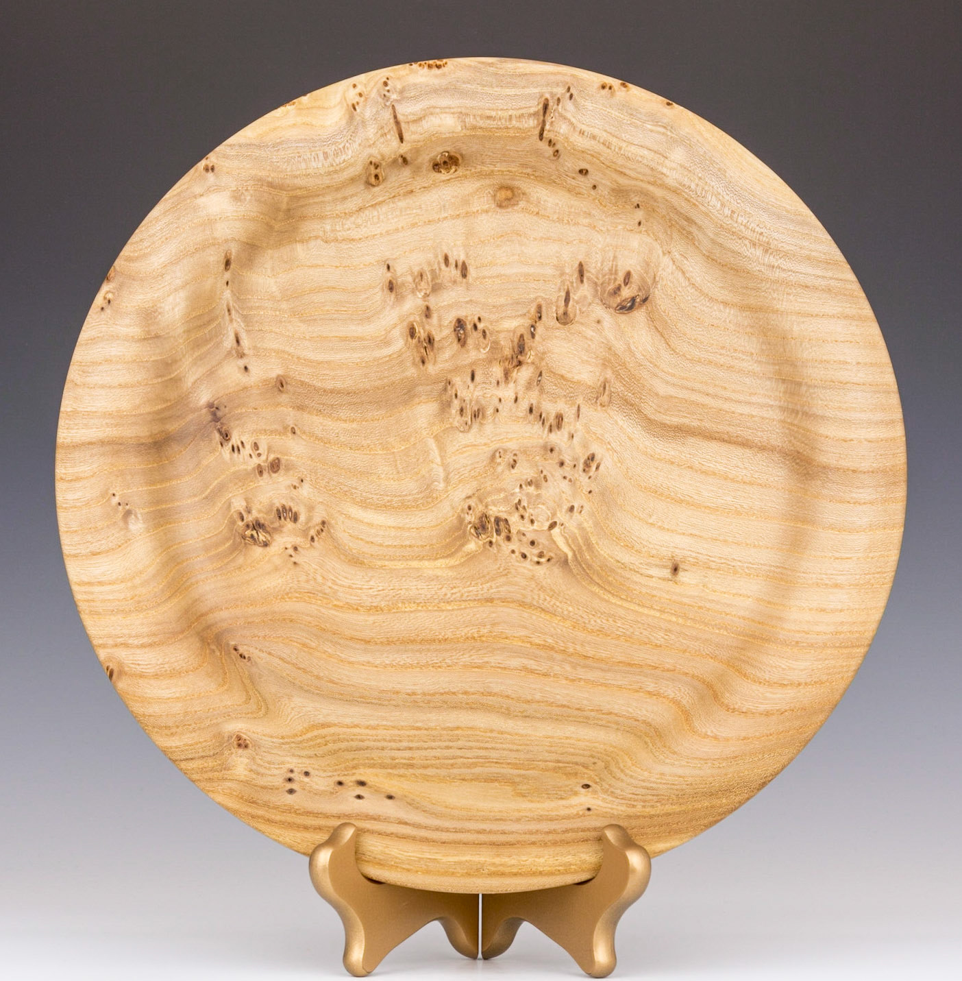 Elm Platter - Diameter: 11 13/16 inches, Height: 1 1/8 inches (C39)