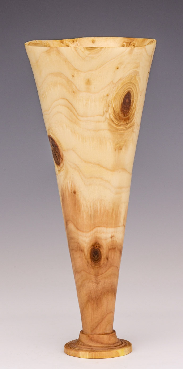 Cryptomeria Japonica Vessel - Diameter: 3 3/8 inches, Height: 7 3/4 inches (F10)