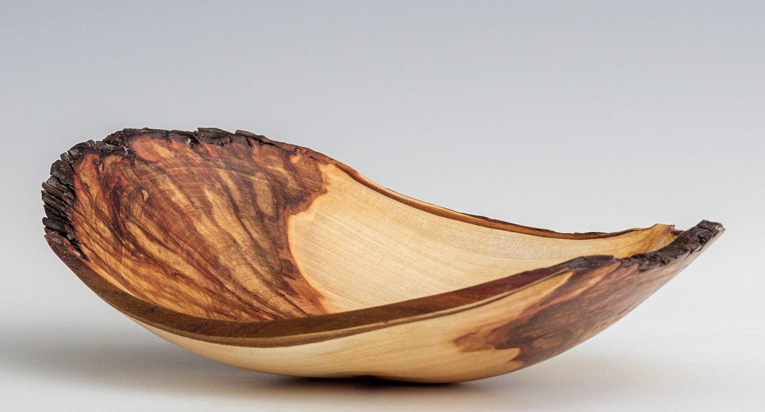Madrone Round Bottom Natural Edge Bowl - Diameter: 7 7/8 inches, Height: 2 1/4 inches (E93)