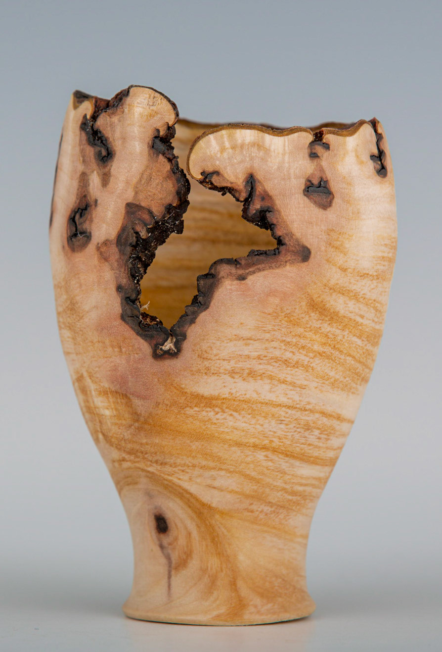 Madrone Natural Edge Vessel - Diameter: 1 7/8 inches, Height: 3 1/8 inches (C139)