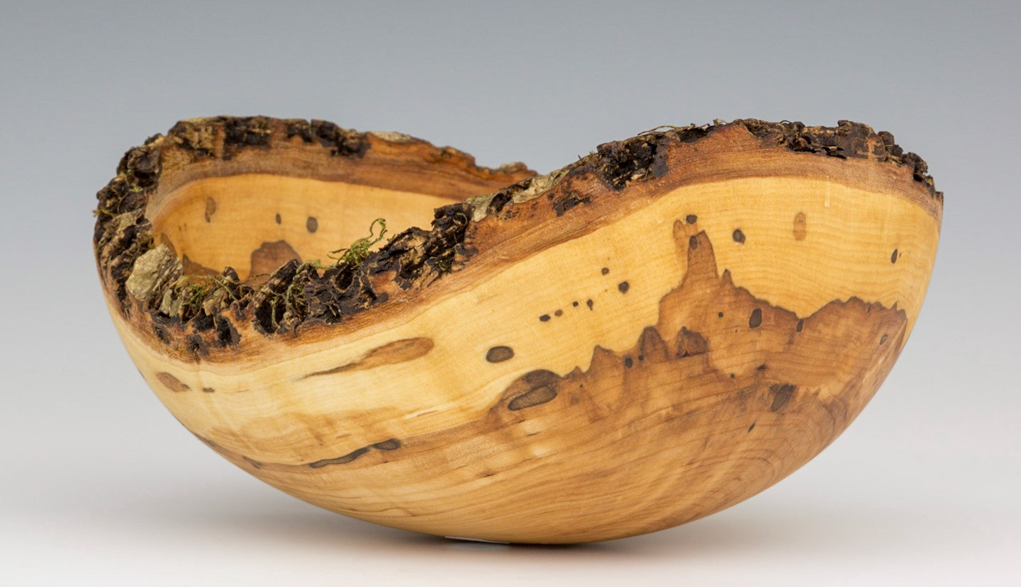 Ash Natural Edge Round Bottom Bowl - Diameter: 6 7/8 inches, Height: 3 1/4 inches  (A41)