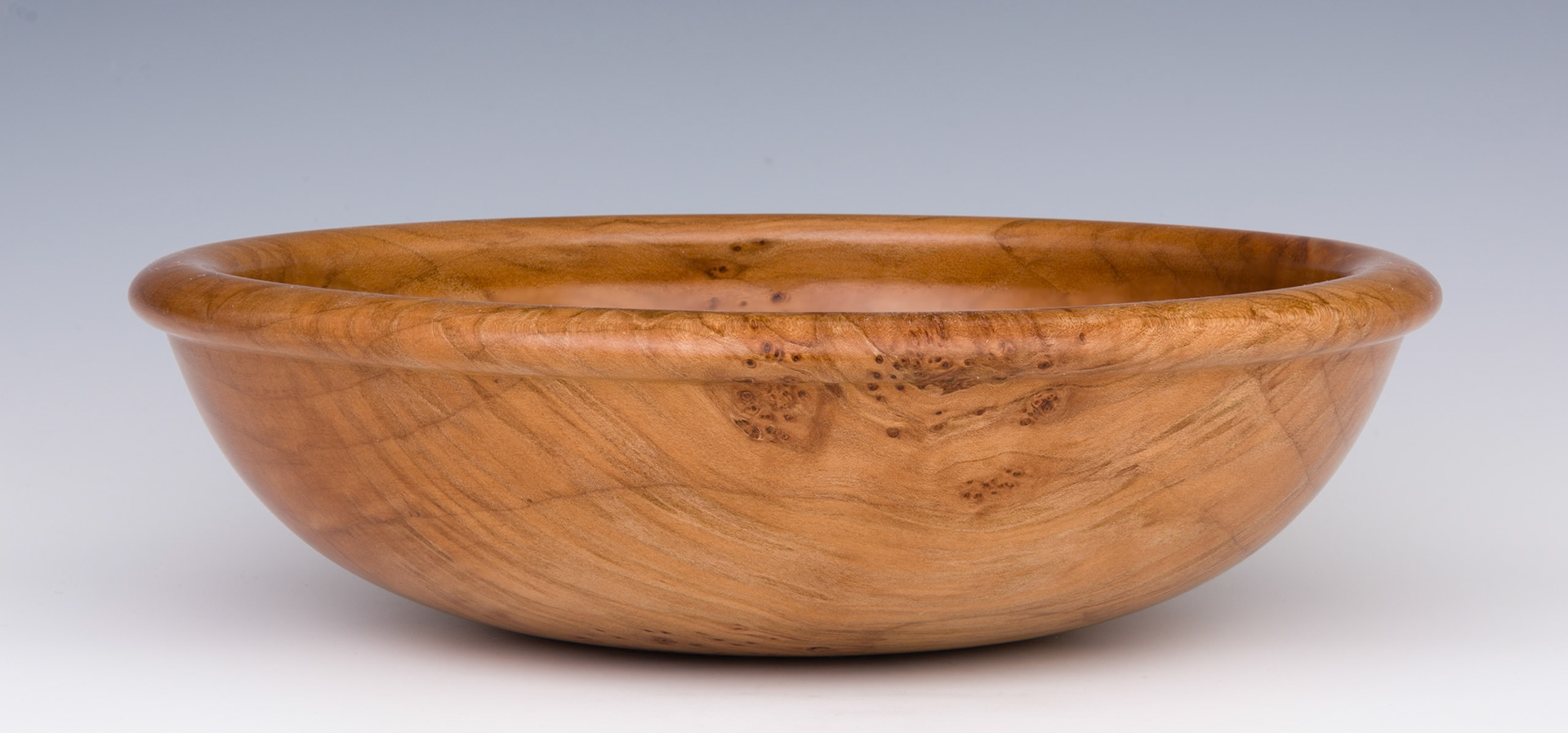 Maple Round Bottom Bowl - Diameter: 9 1/2 inches, Height: 2 3/4 inches (A145)