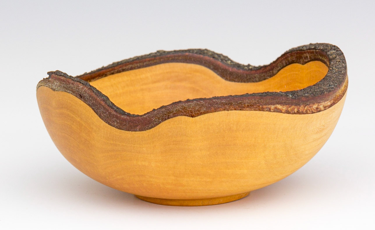 Plum Natural Edge Bowl - Diameter: 4 7/8 inches, Height: 1 7/8 inches (F137)