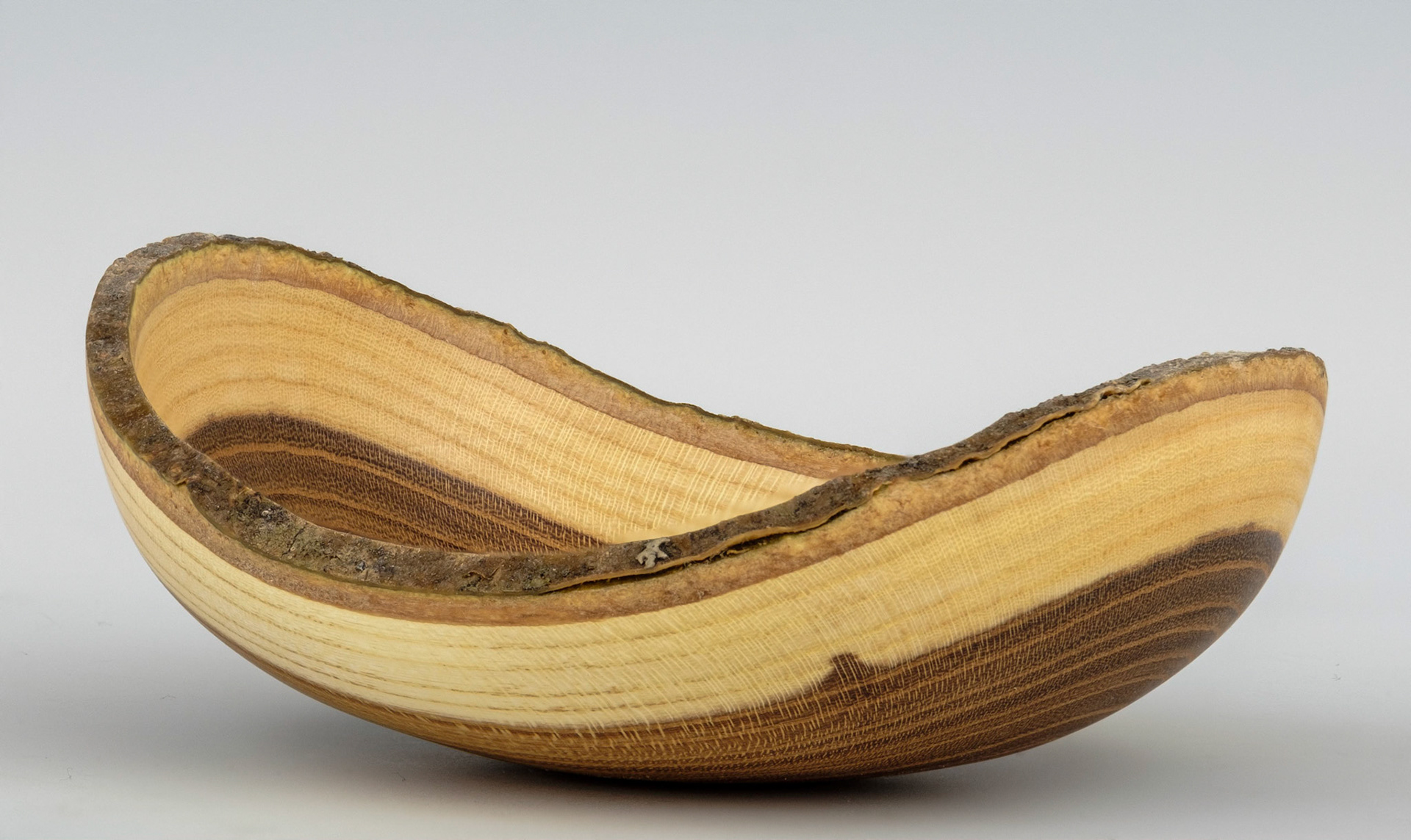 Laburnum Natural Edge Round Bottom Bowl - Diameter:  4 3/8 inches, Height:  1 5/8 inches (B103)