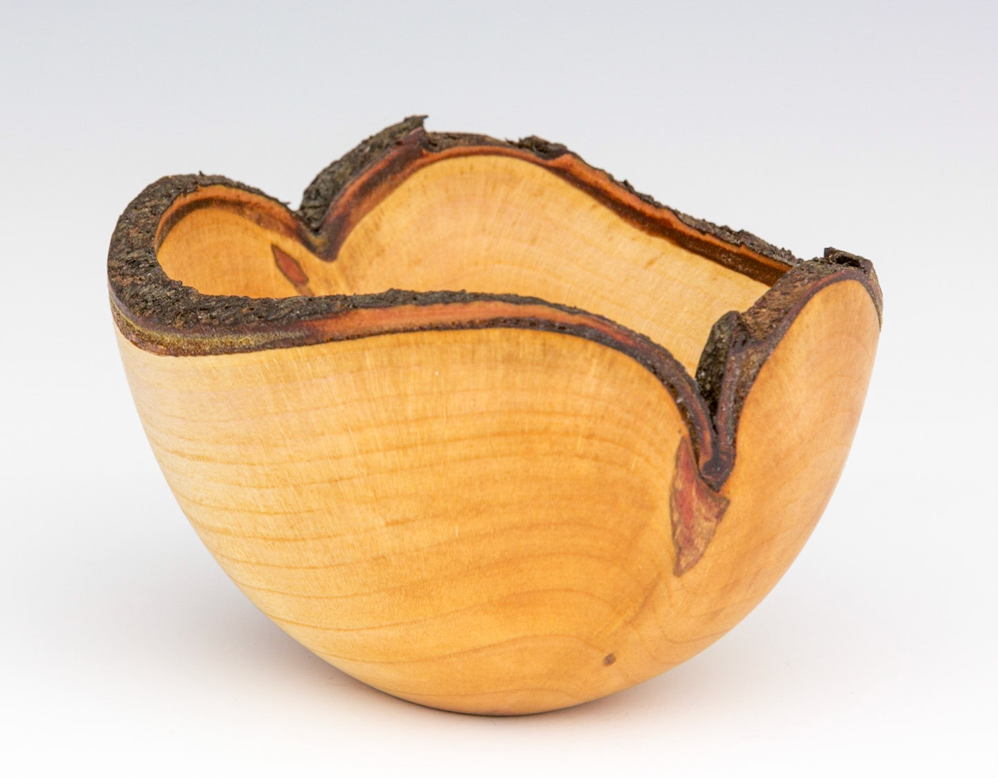 Plum Natural Edge Bowl - Diameter: 4 7/8 inches, Height: 2 1/2 inches (F136)
