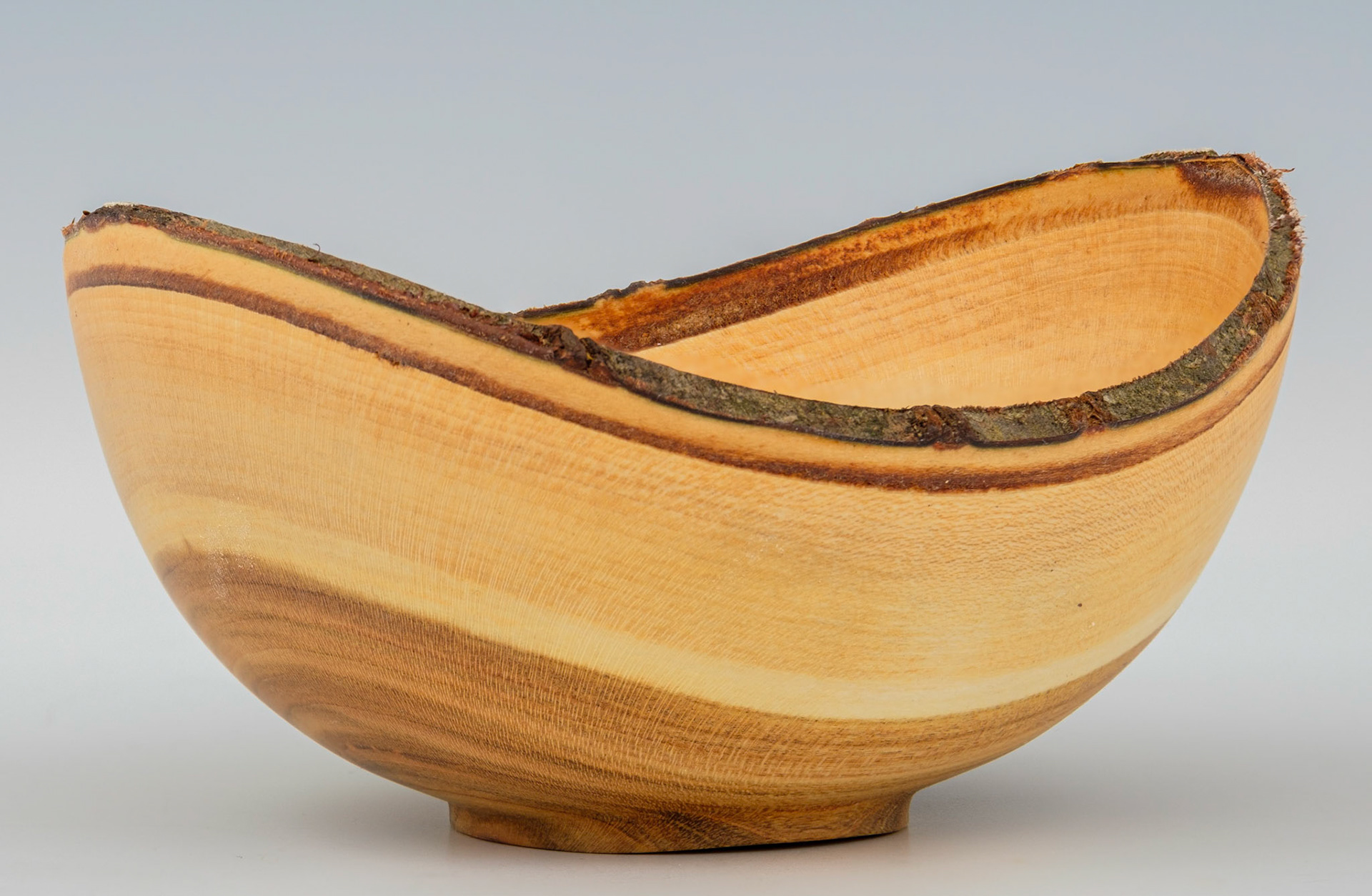 Cherry Natural Edge Bowl - Diameter: 4 3/4 inches, Height: 2 3/8 inches (J4)