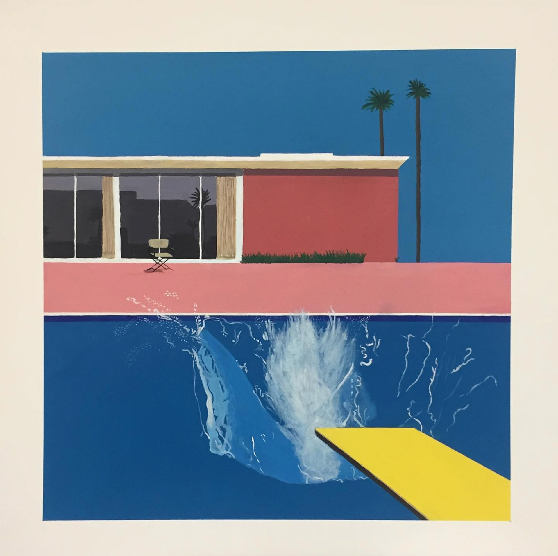 "Doppelganger" A Bigger Splash Originally By David Hockney. This was a year 12 study on capturing techniques and details of exisiting artwork.