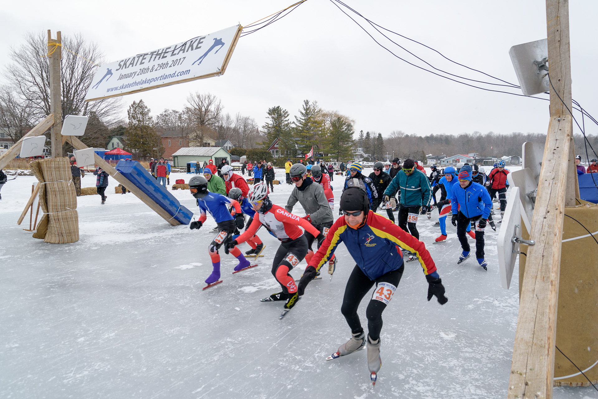 Skaters on the starting line