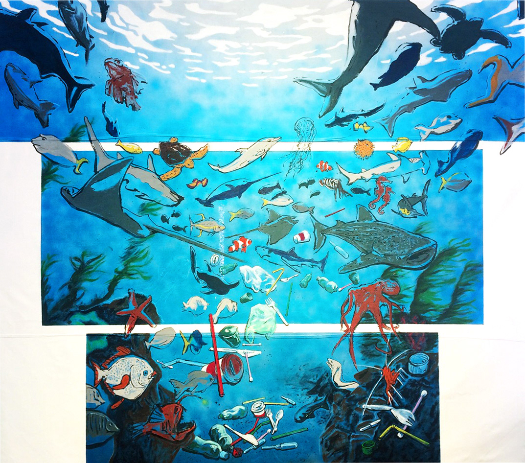 Raw Talks stage backdrop painting