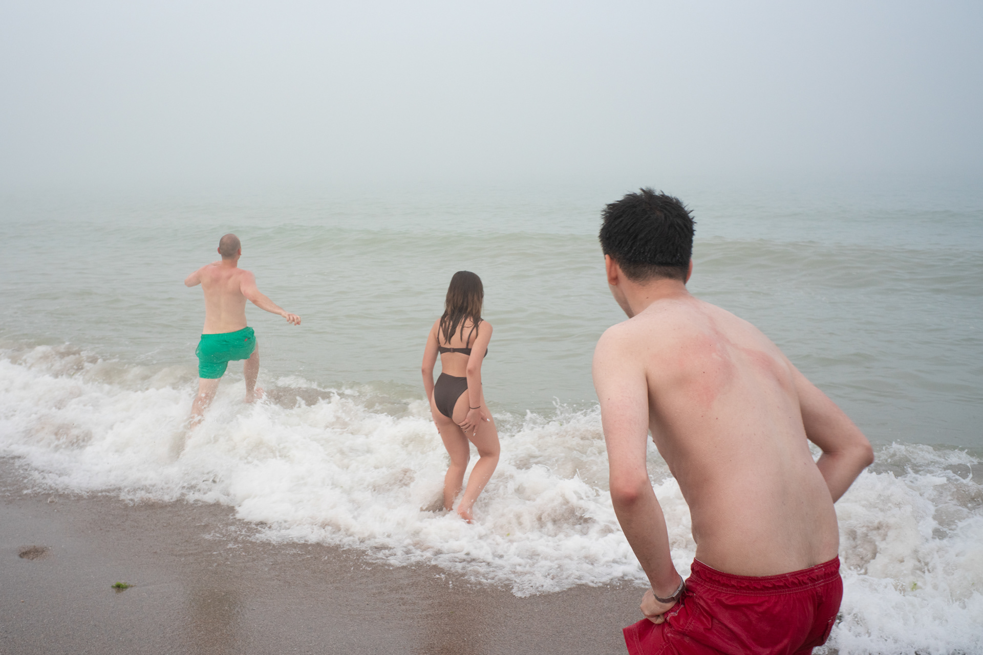 Marcel running into the sea. Vama Veche, 2021.