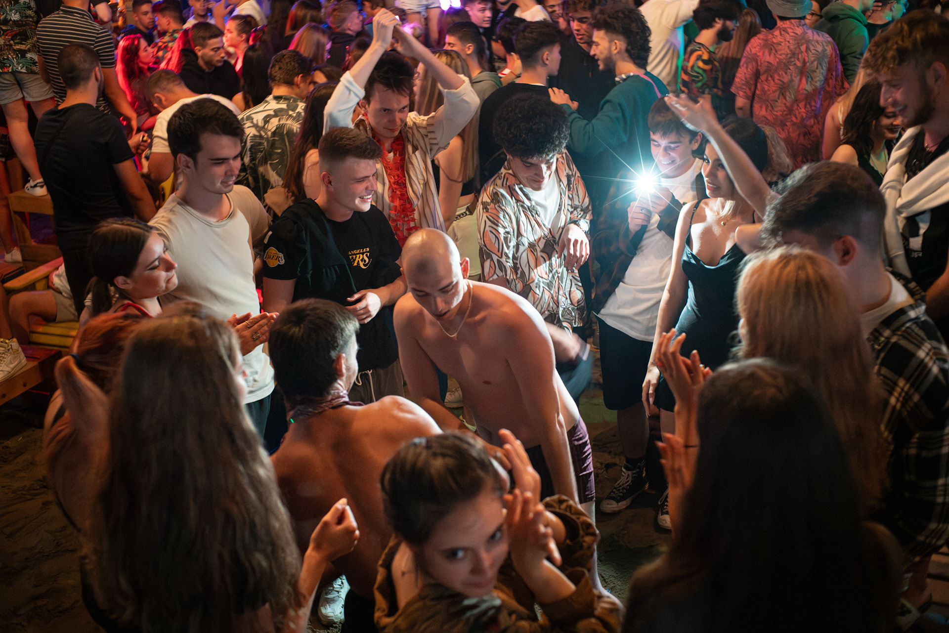 Party in the club on Iustina's birthday. Vama Veche, 2021.