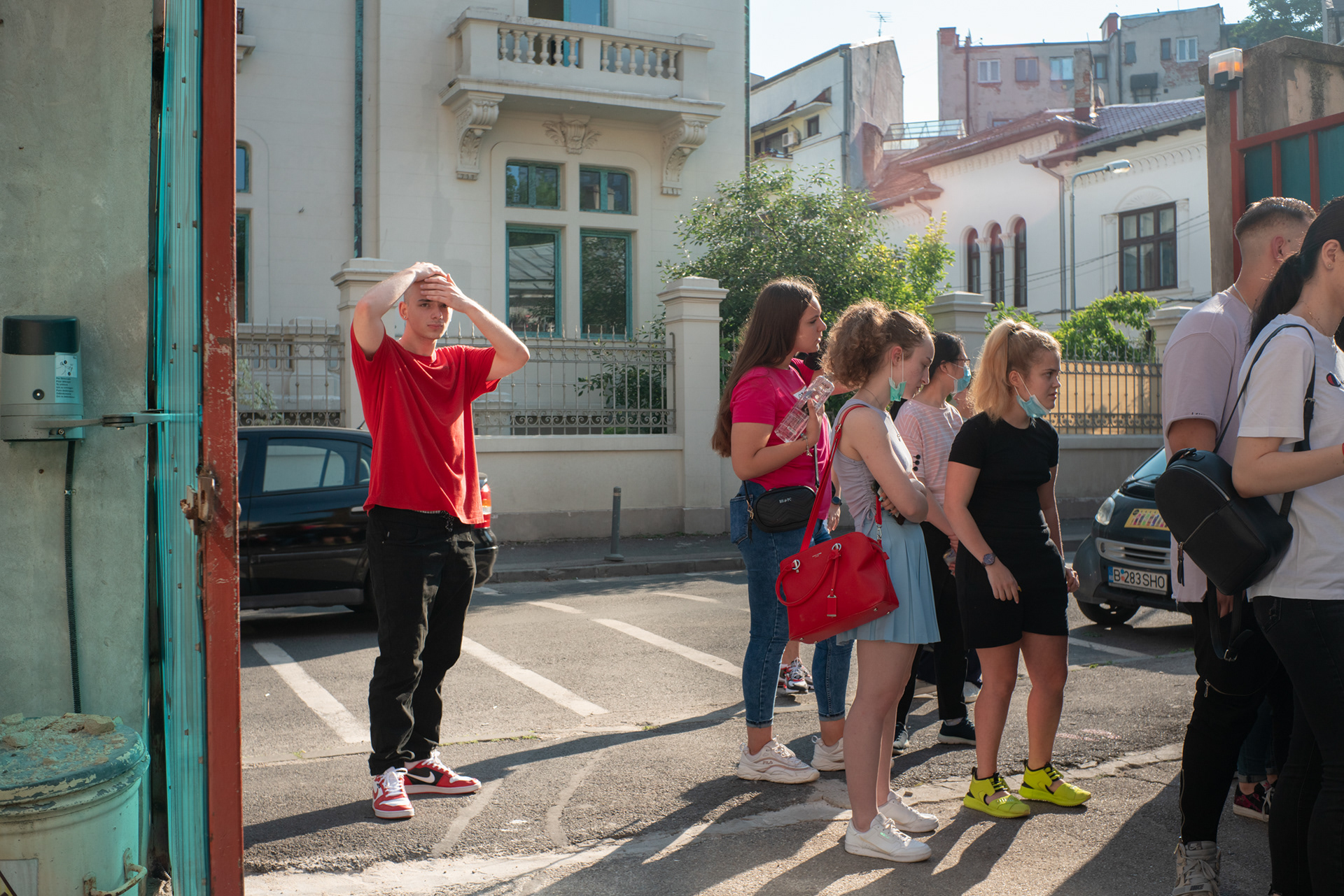 Marcel before the mathematics Baccalaureate exam. Bucharest, June 2021.