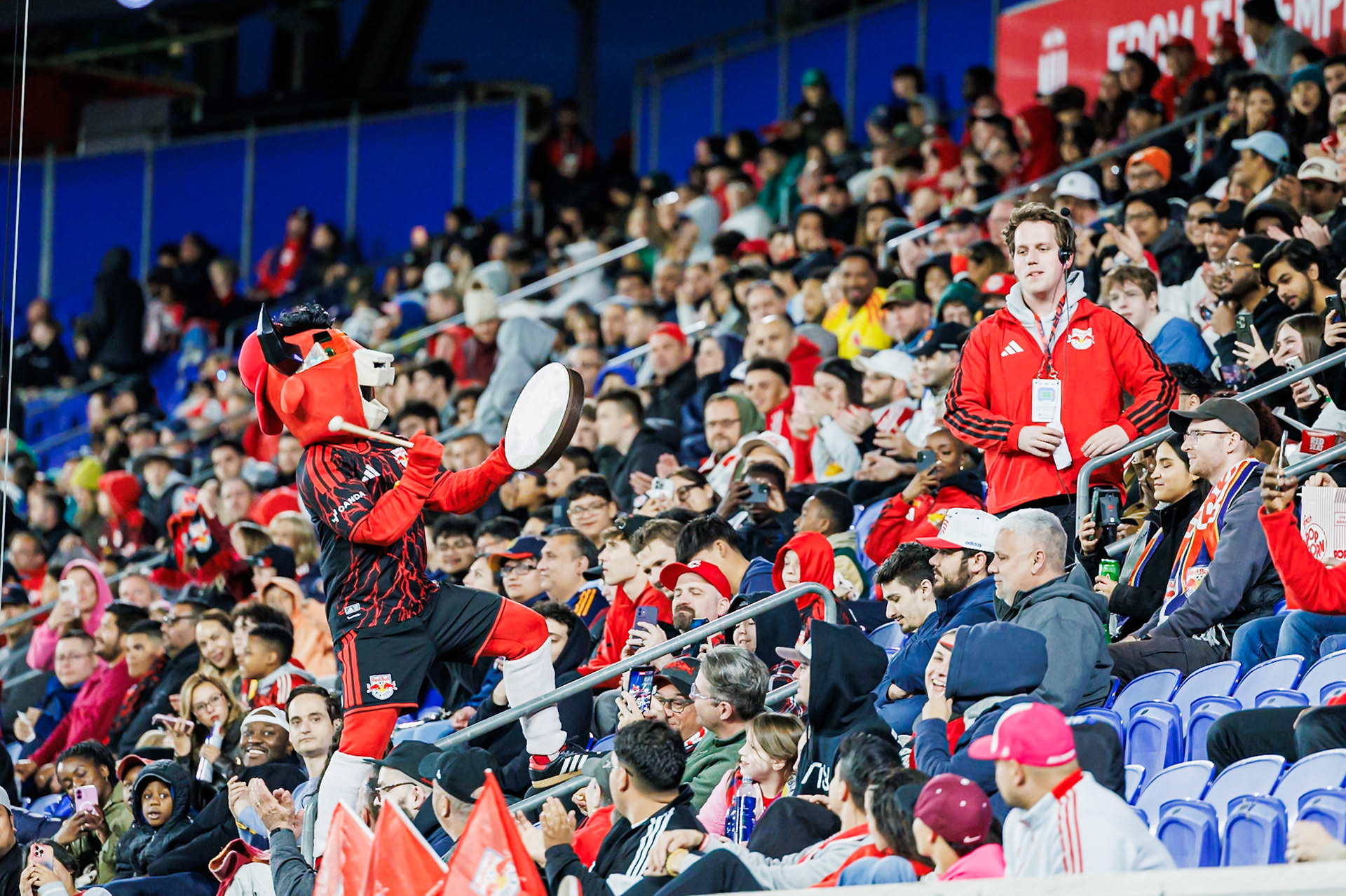 REDD energizes the crowd at Sports Illustrated Stadium.