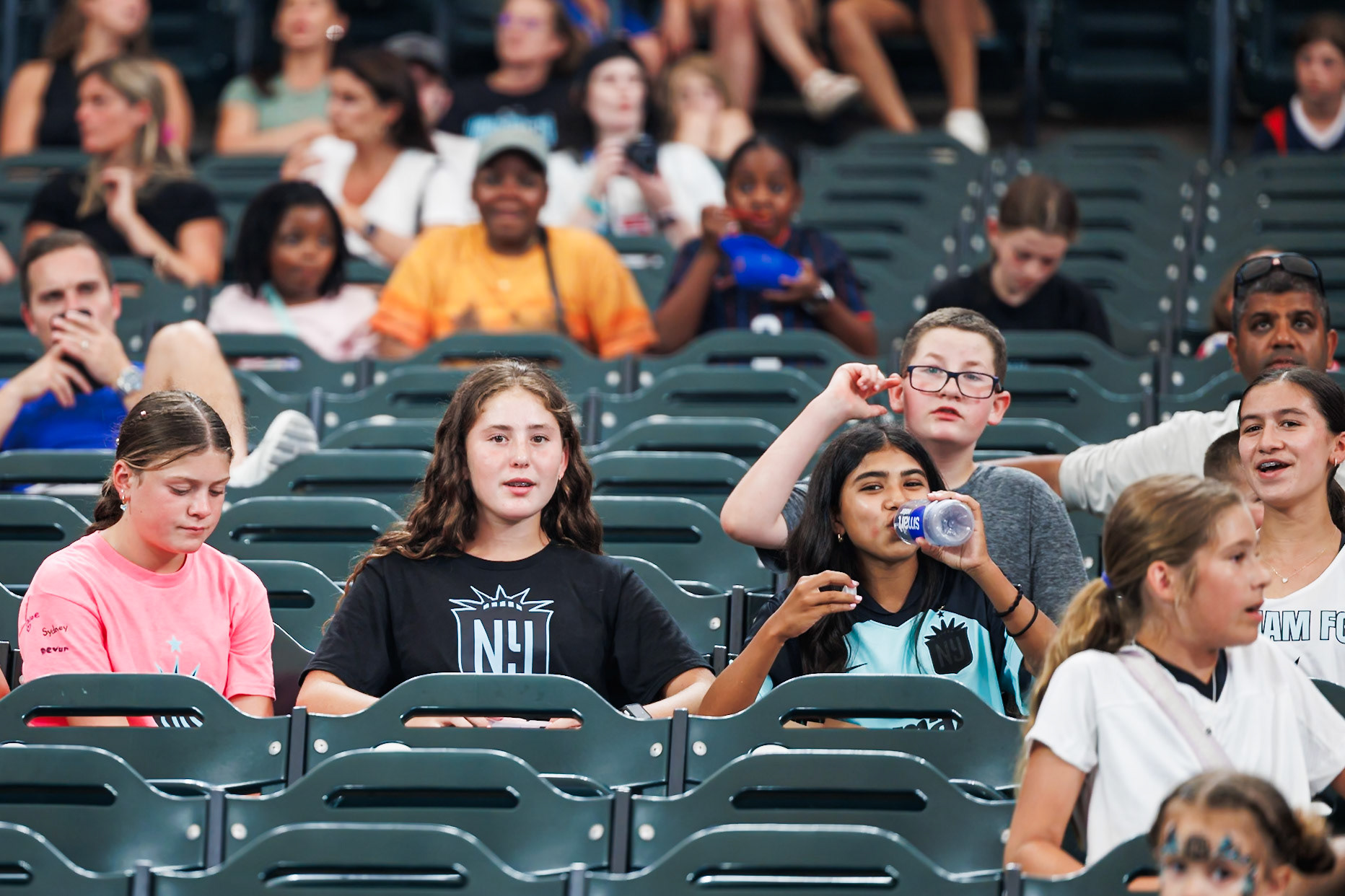 Fans gather at Citi Field for Gotham FC vs Washington Spirit.