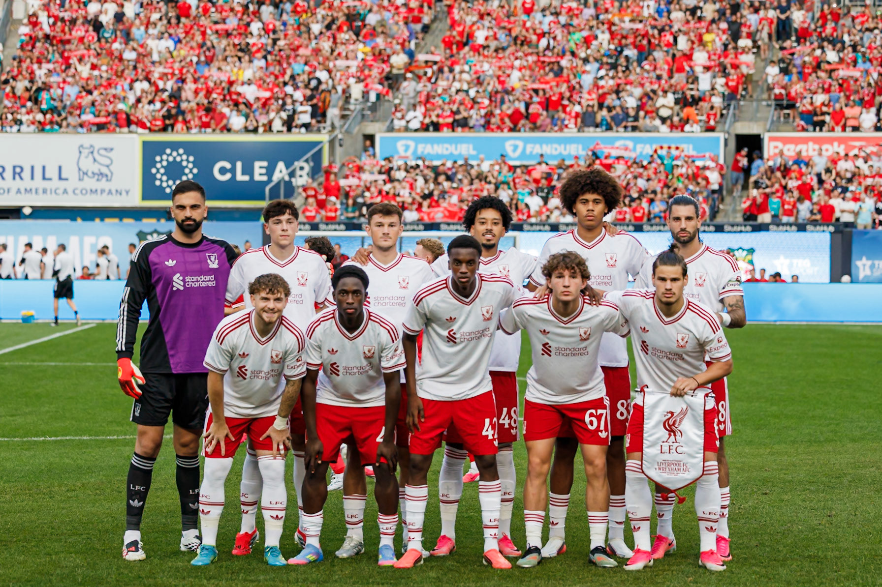 Liverpool FC line up before the preseason friendly.