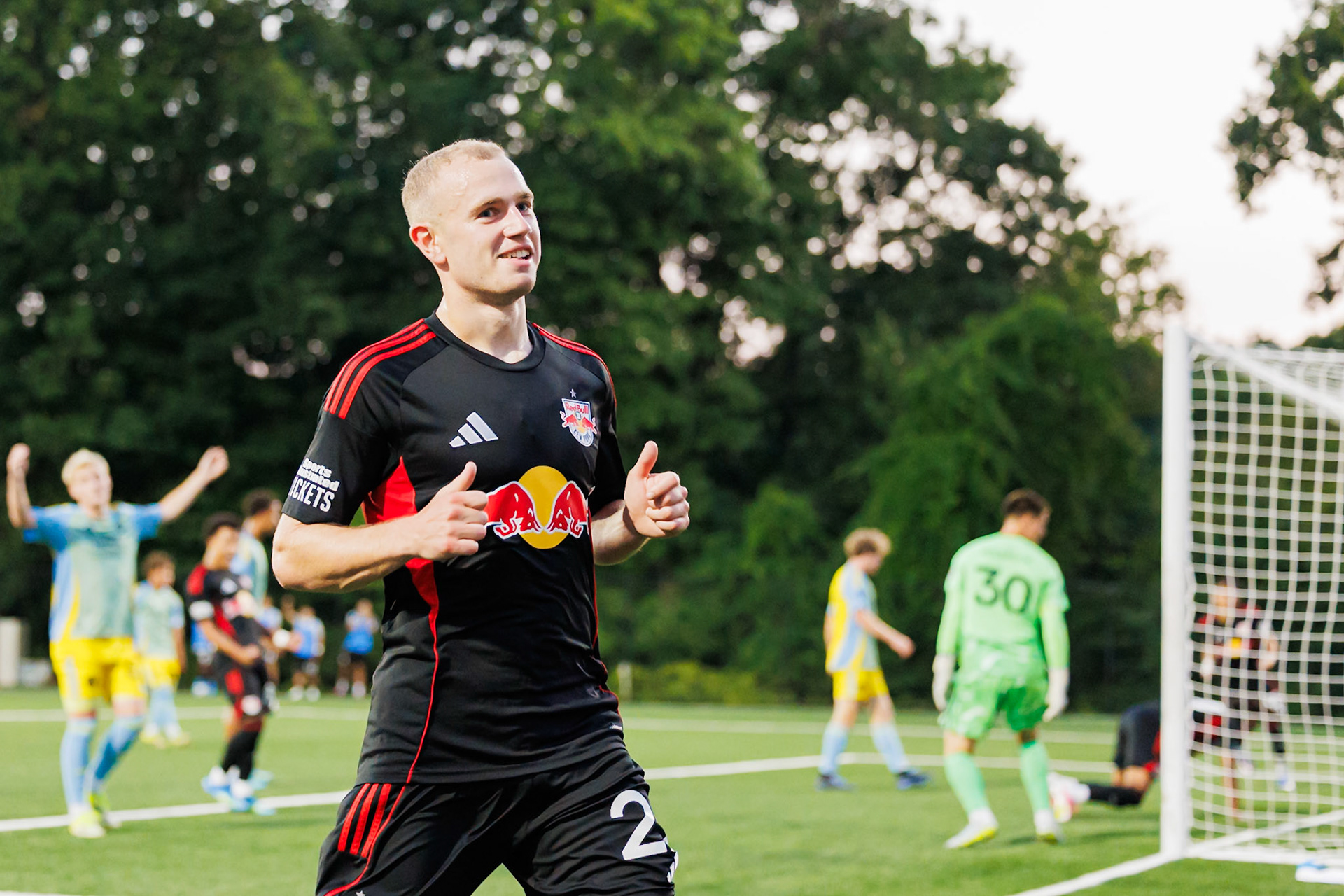 Dennis Gjengaar scores for New York Red Bulls II.