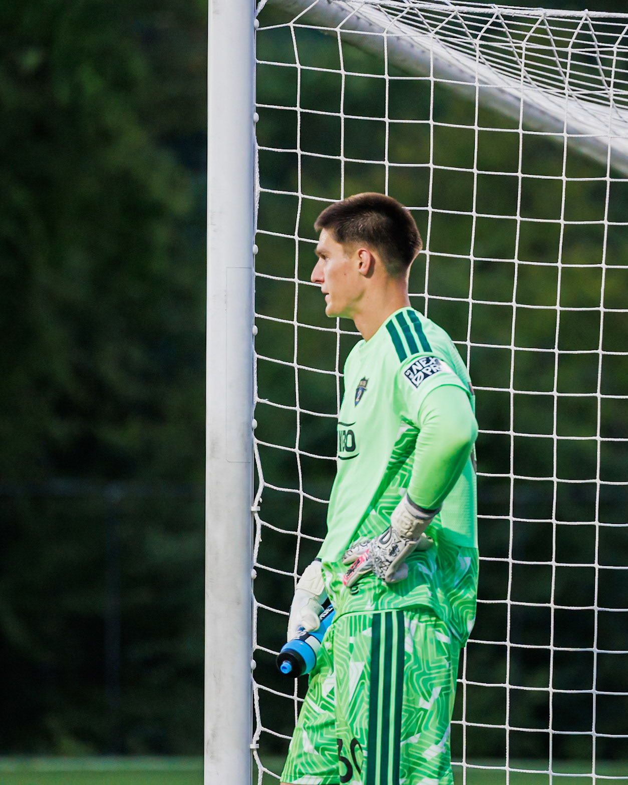 Pierce Holbrook reacts after a Red Bulls II goal.