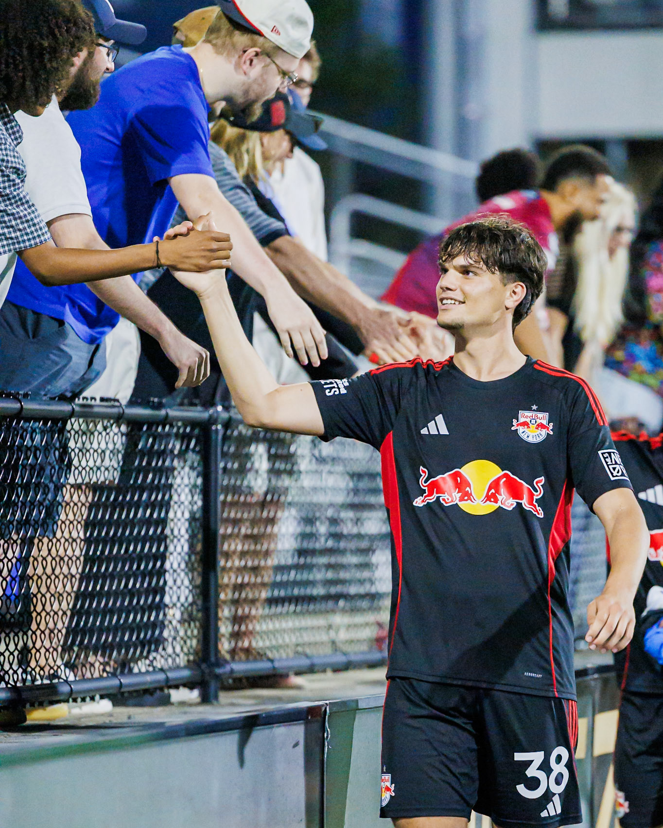 Jason Bori thanks the supporters after the 5-0 win.