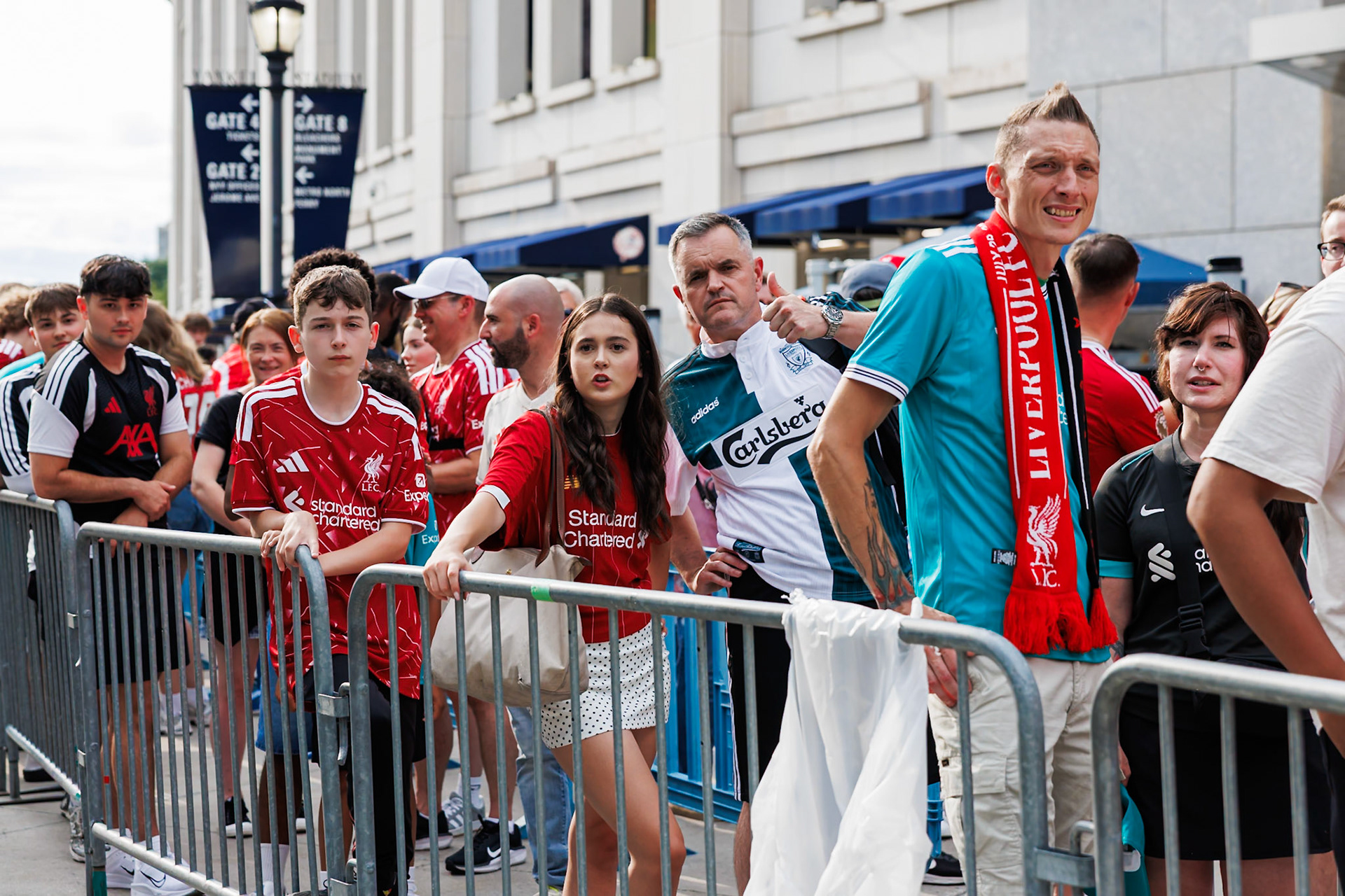 Liverpool supporters gather in the Bronx.