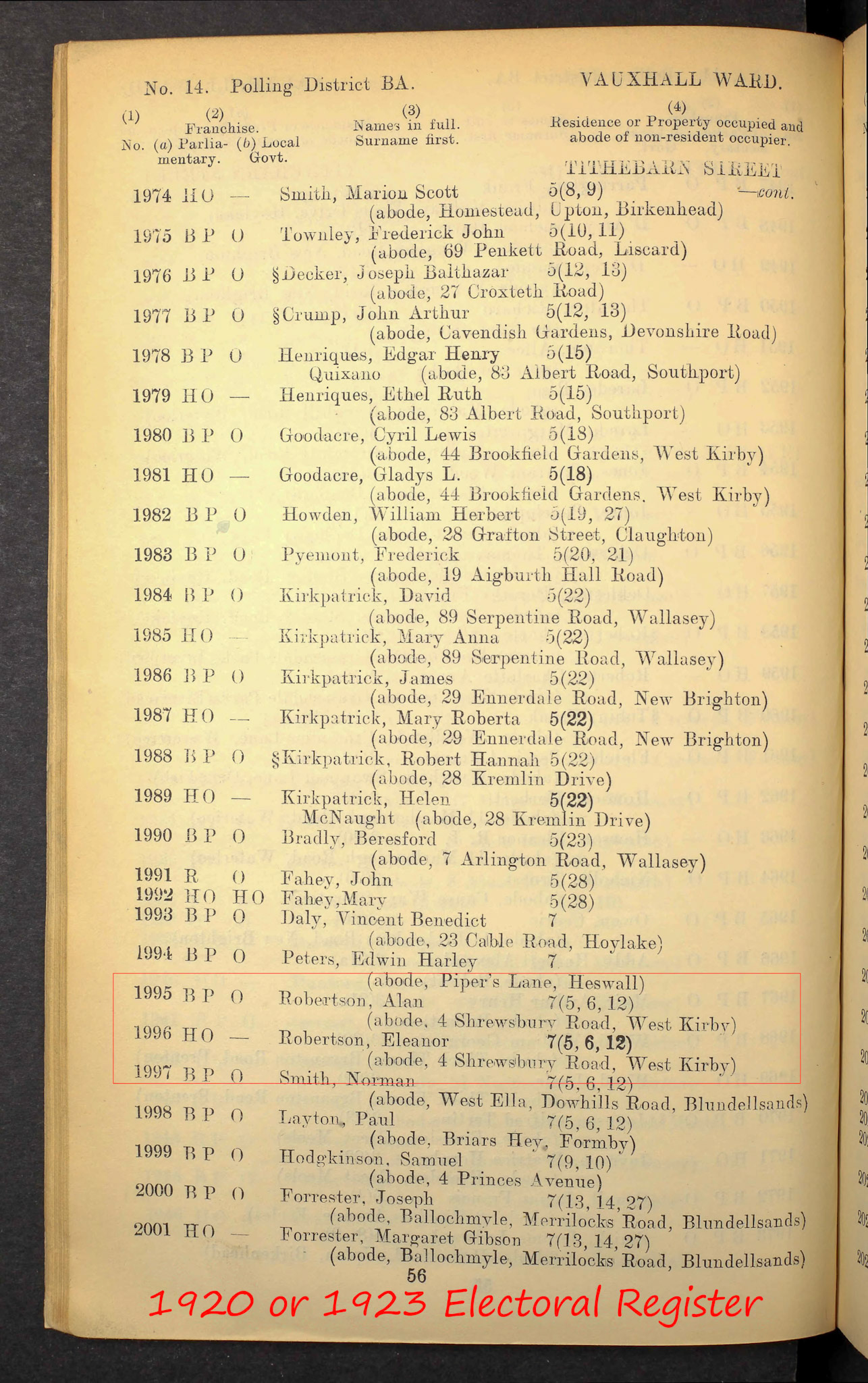 1920 0r 1923 address