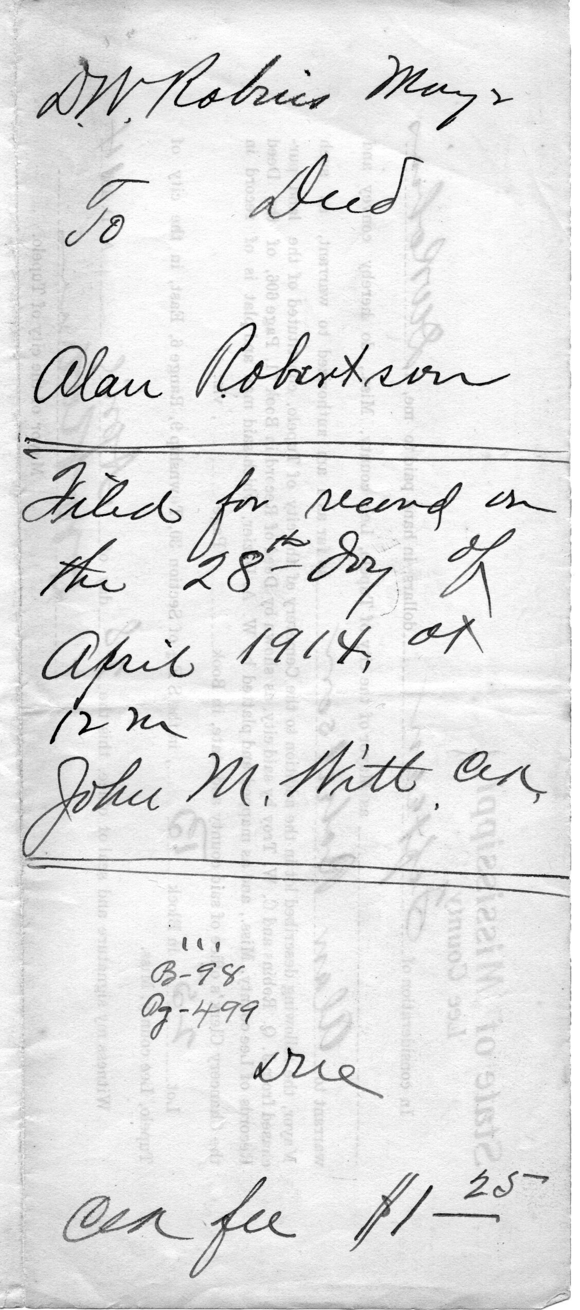 1914 Charlotte burial Certificate