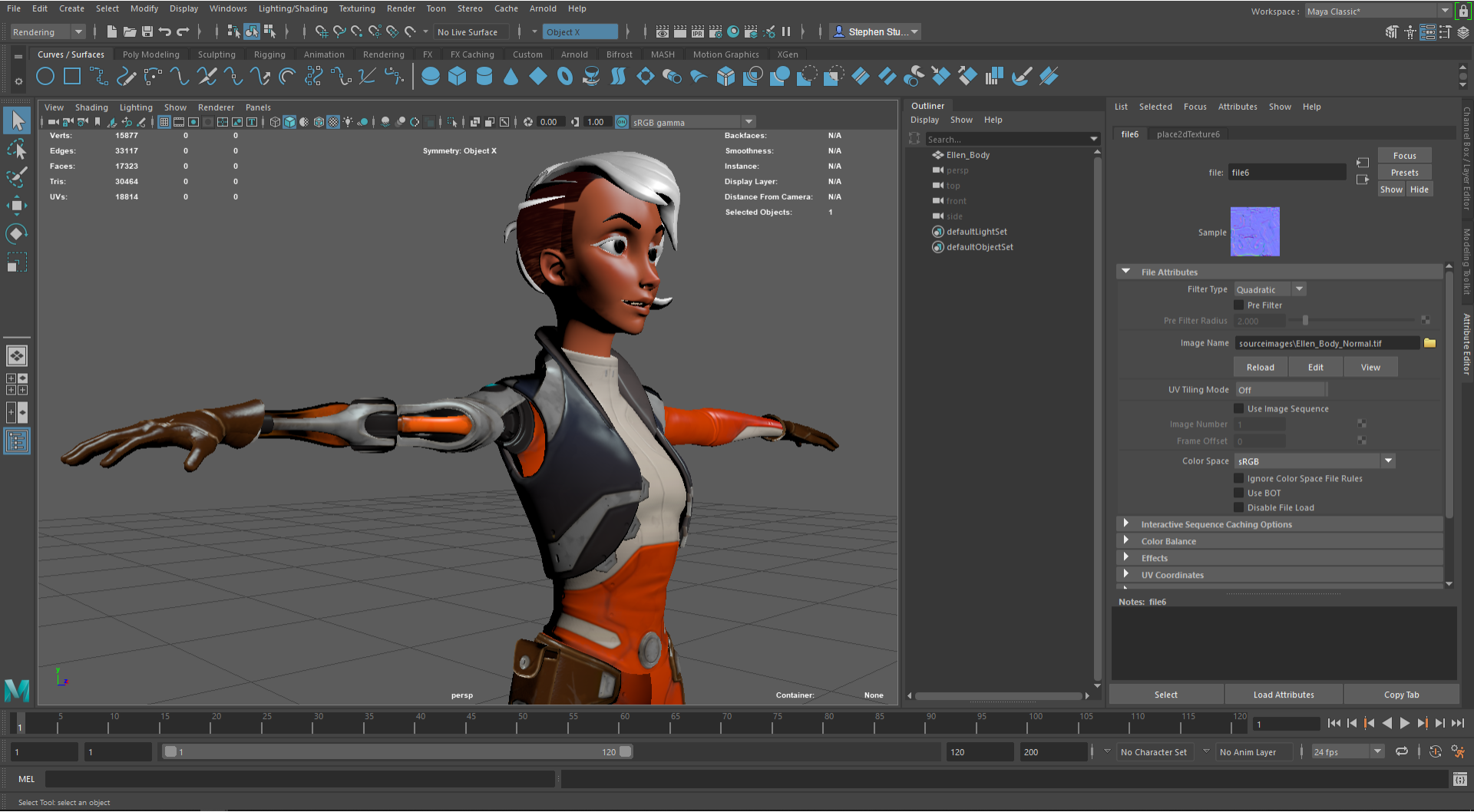 A screenshot from a tutorial from the Unity Learn site: Baking Texture Maps in Maya for Unity