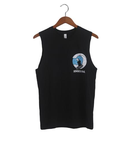 "Surf" design on muscle tee