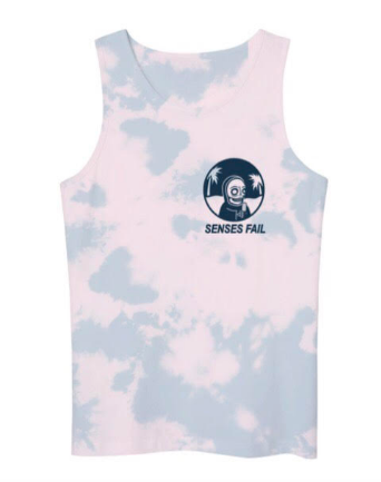 "Popsicle" on tye dye muscle shirt
