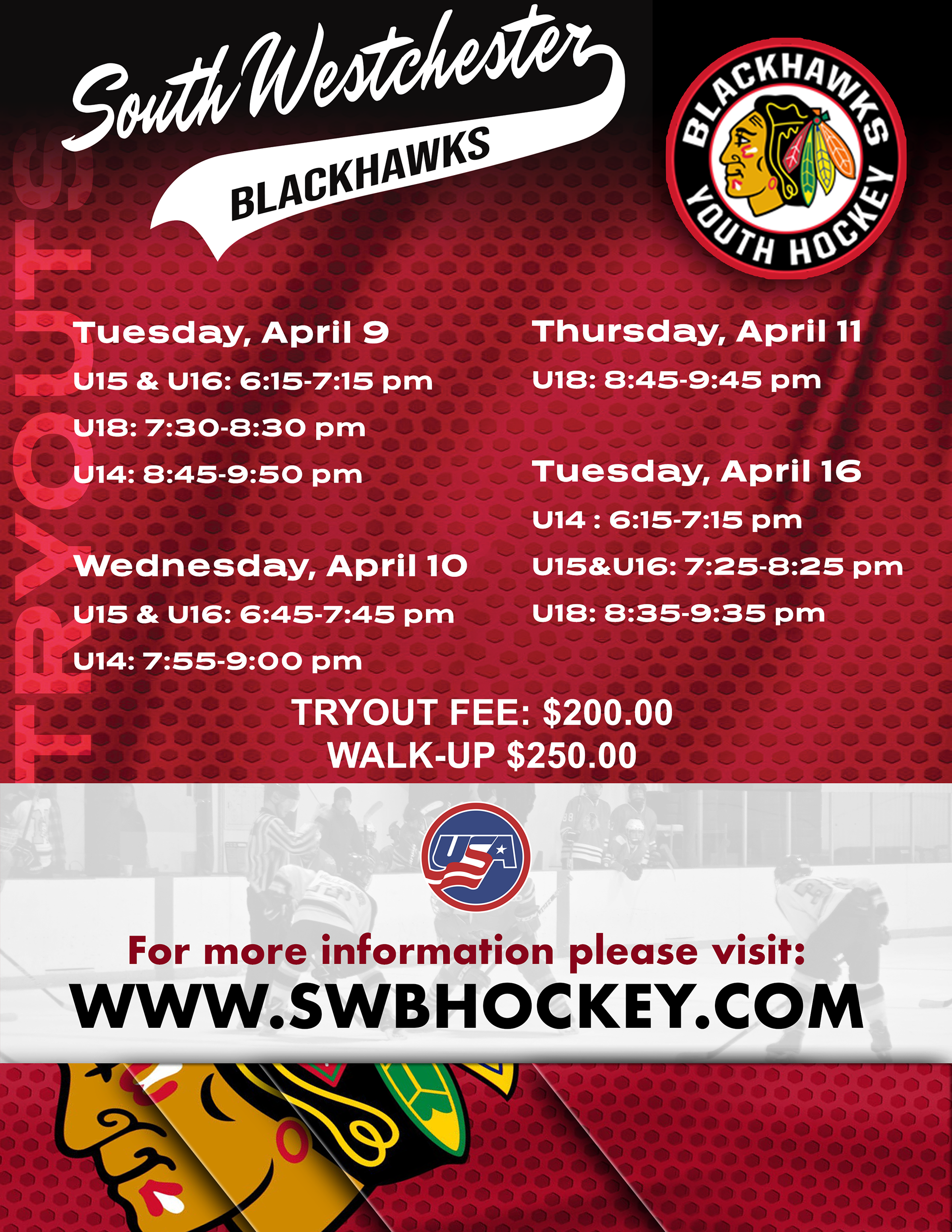 Westchester Blackhawks tryout campaign