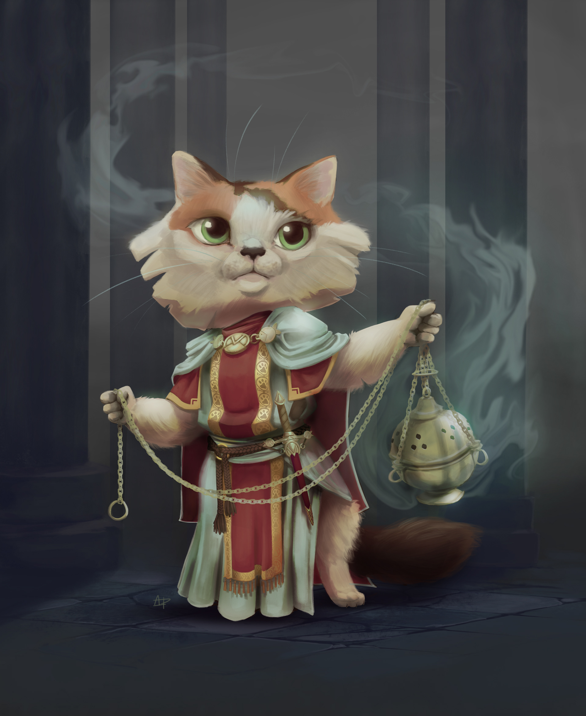 Kitten the Cleric. Personal Illustration