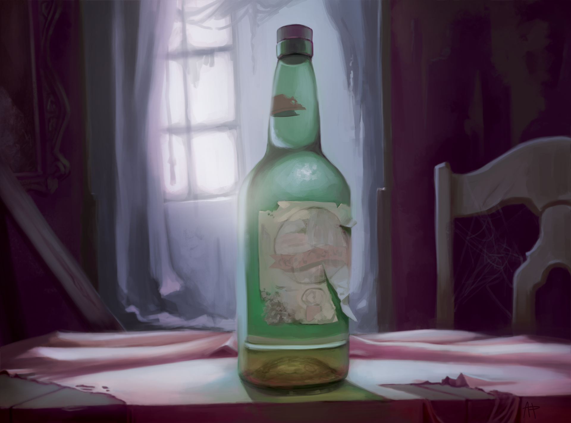 "Whiskey Bottle" Item illustration for Terrorscape by Ice Makes