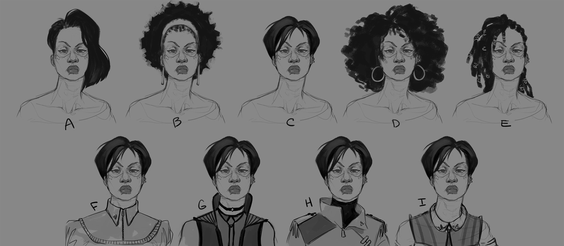 Character design concepts for Anarchy by WeStar Games