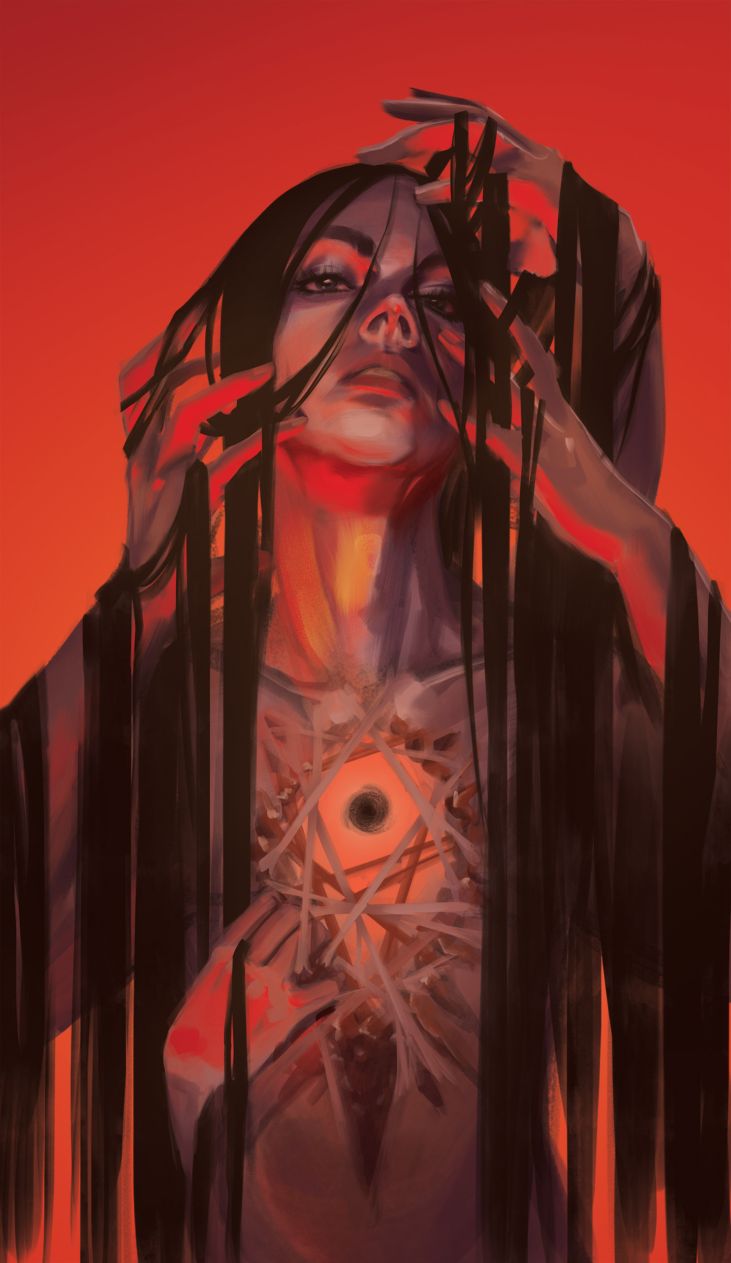 "Shadow" court card illustration for Scales of Influence by UnphazedGames