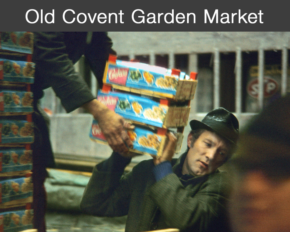 Vintage archival photos of The last days of Old Covent Garden Fruit and Vegetable Market London before it moved in 1973. Reportage photos taken photo wall art by professional photographer Paul E Williams.