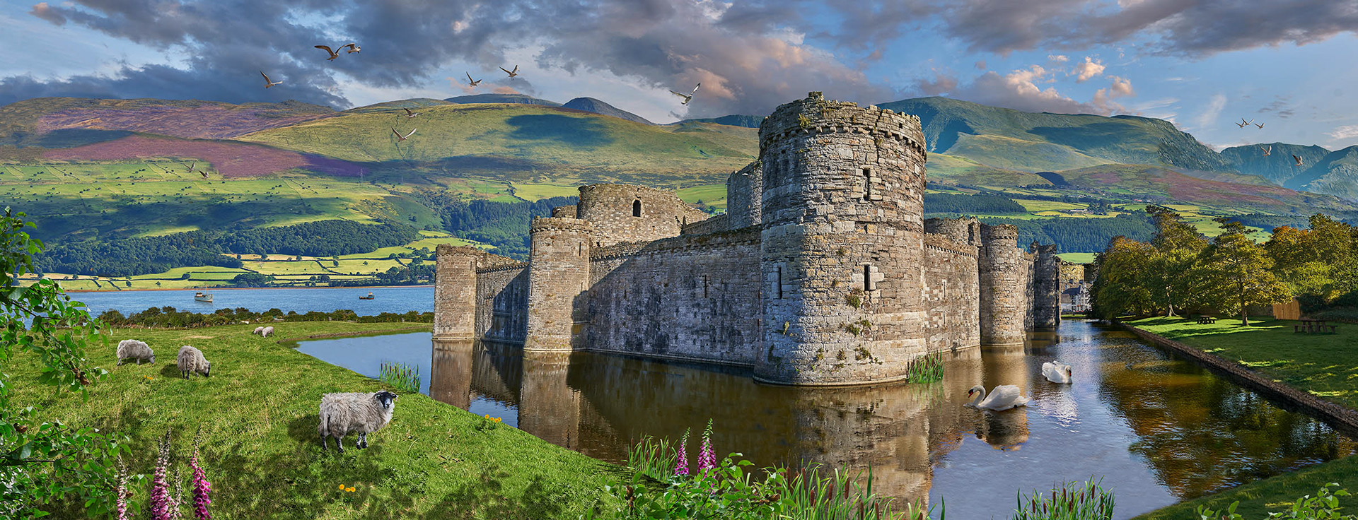 Photo of medieval Beaumaris Castle, Anglesey Wales by photographer Paul E Williams